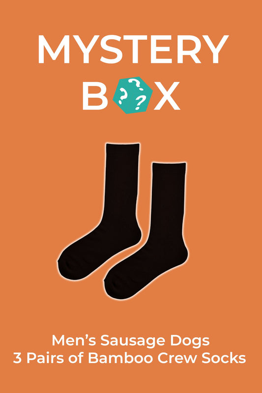Men's Mystery Box Sausage Dogs Bamboo Socks - (3 Pack)