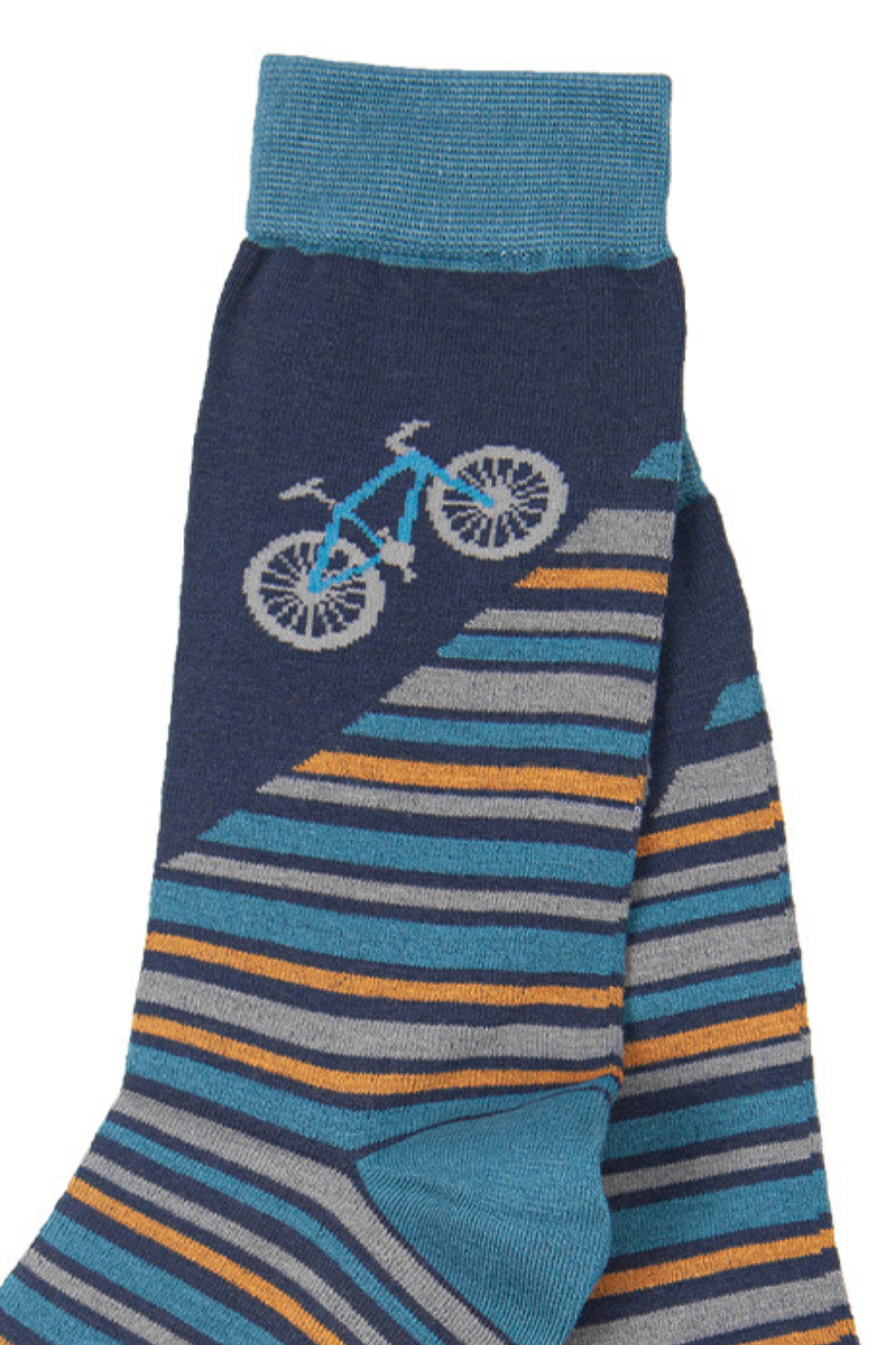 close up of the stripes and mountain bike