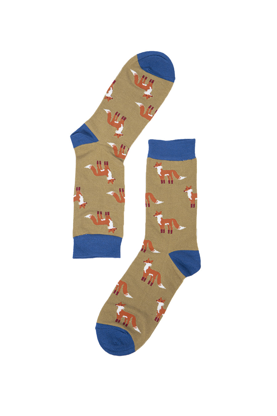 men's bamboo socks with foxes on them