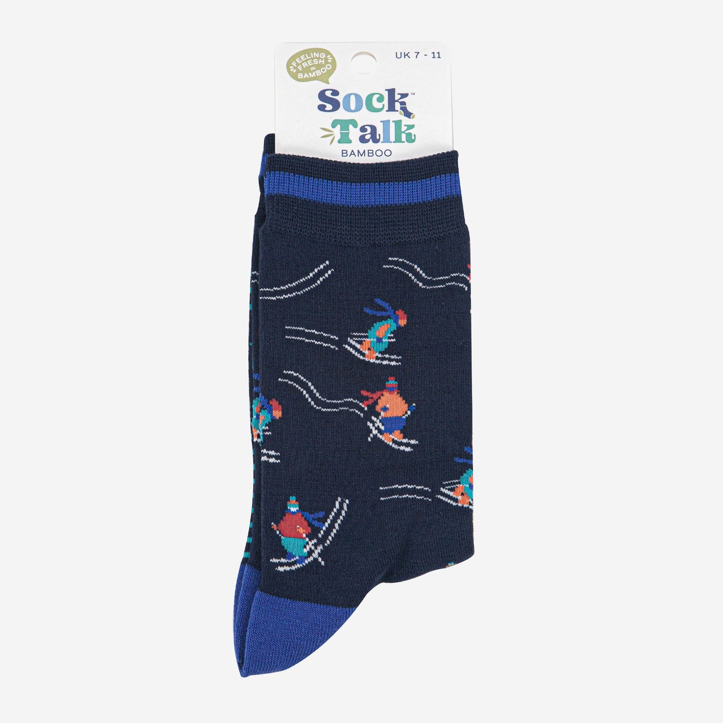 mens-bamboo-socks-navy-blue-skiing-in-sock-talk-packaging