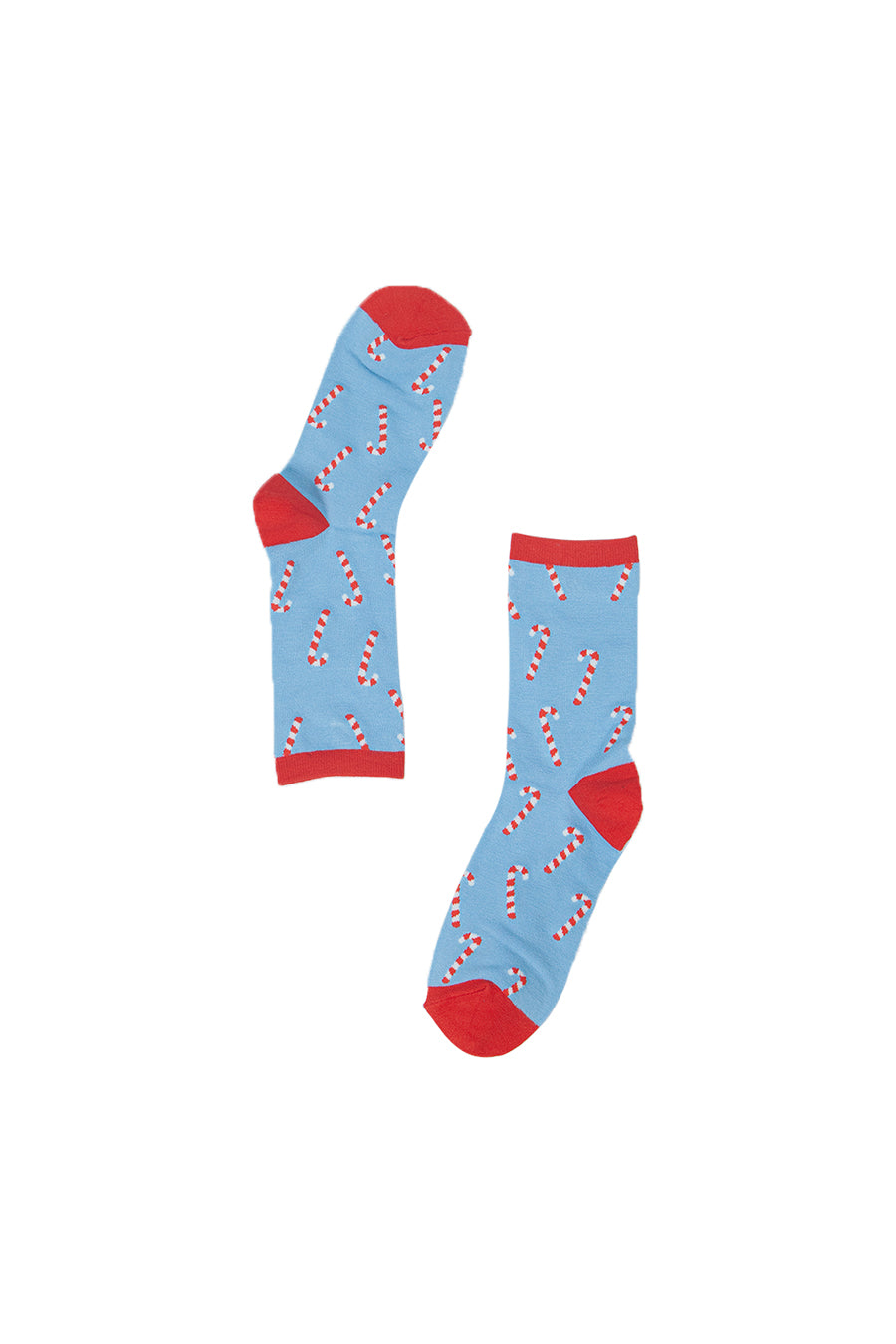 blue ankle socks with all over candy canes