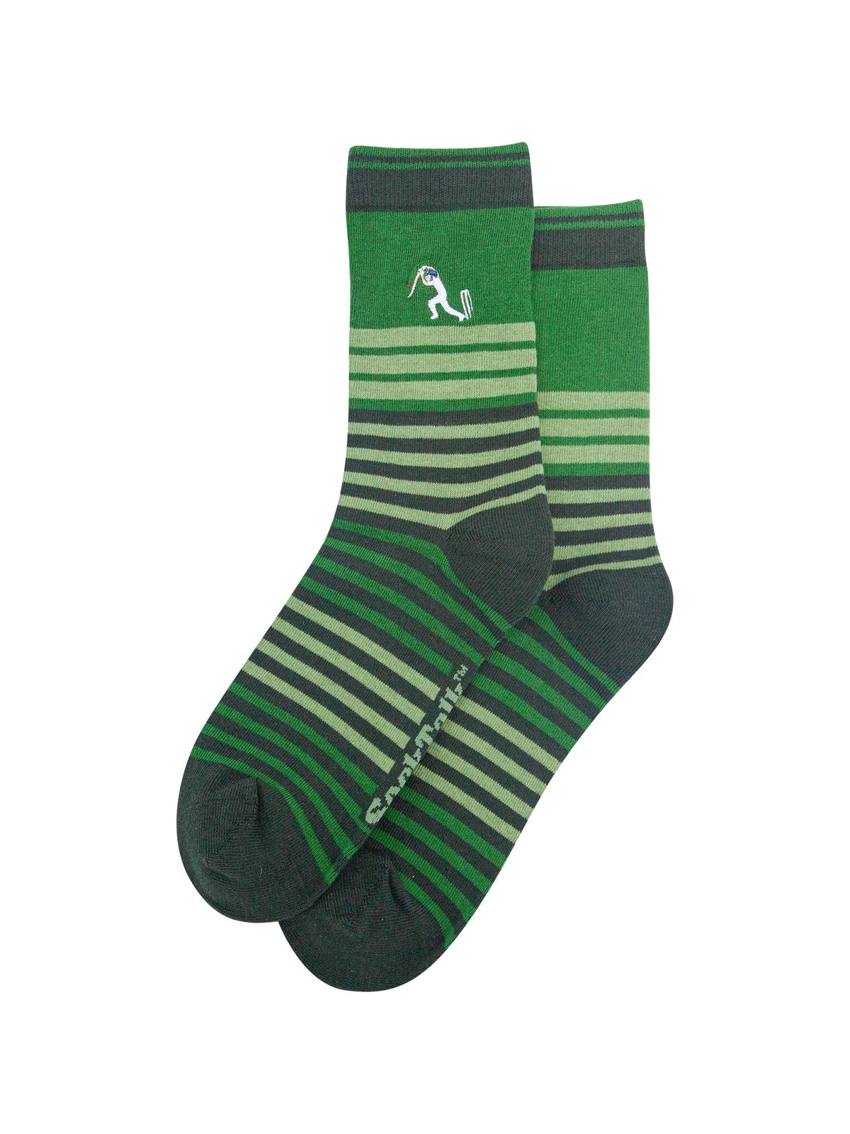 Cricket-Player-Combed-Cotton-Pattern-Embroidered-Socks-in-Green-Laid-Flat