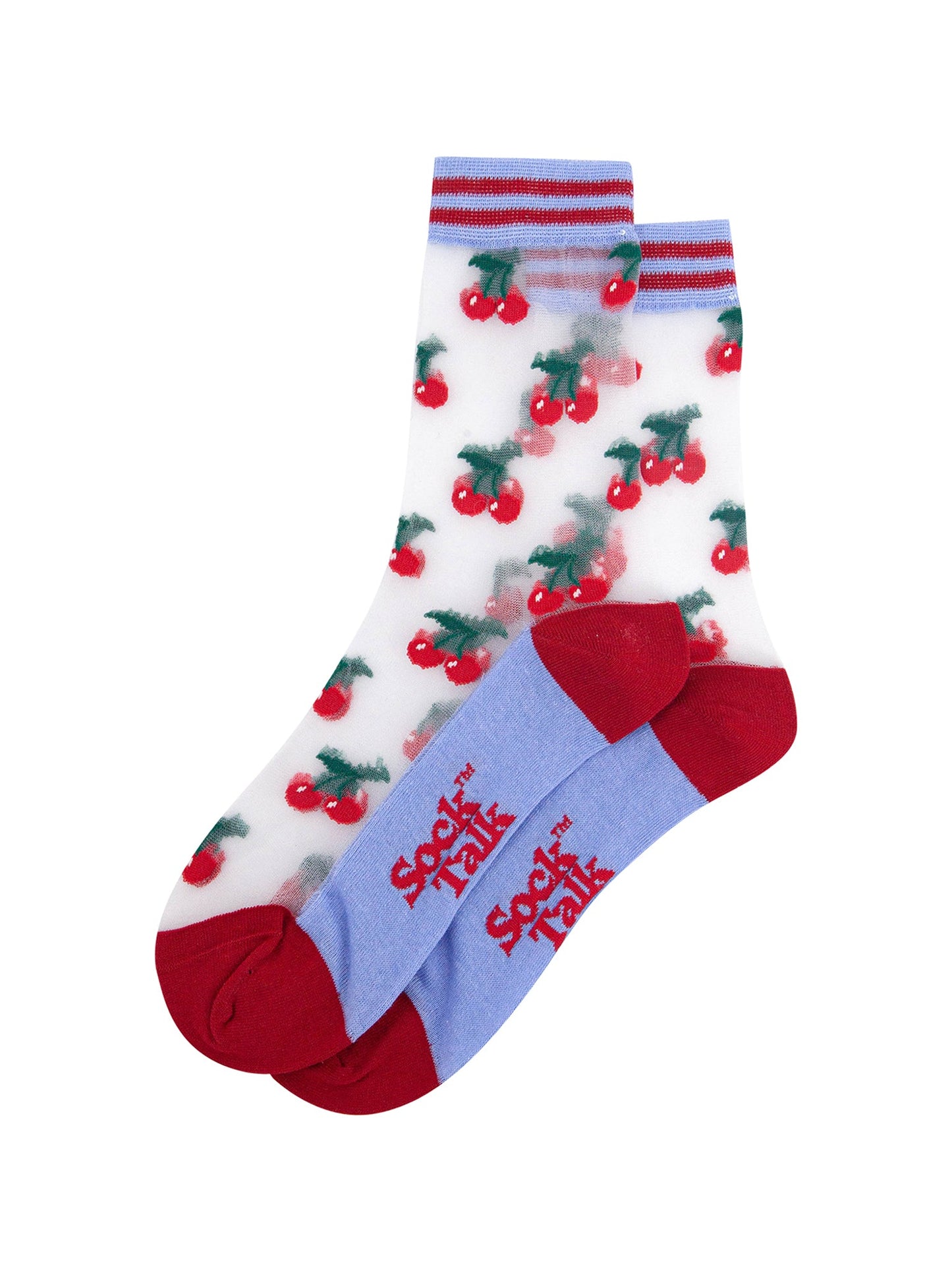 Cherry-Fruit-Combed-Cotton-Sheer-Pop-Socks-flat-lay