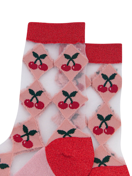 Cherry-Sheer-Socks-in-Red/Soft-Pink-Close-Up