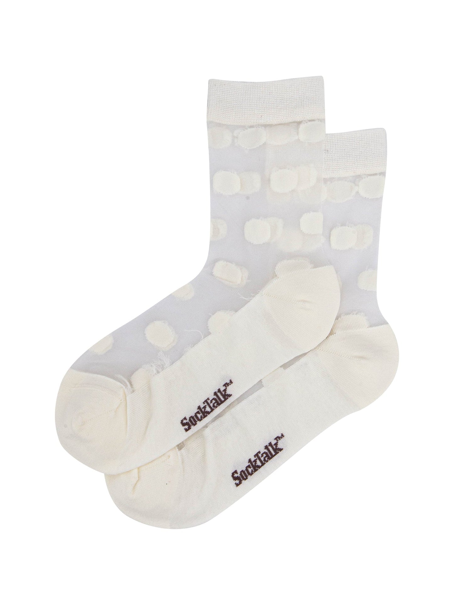 Polka-Dot-Sheer-Socks-in-Cream-Laid-Flat