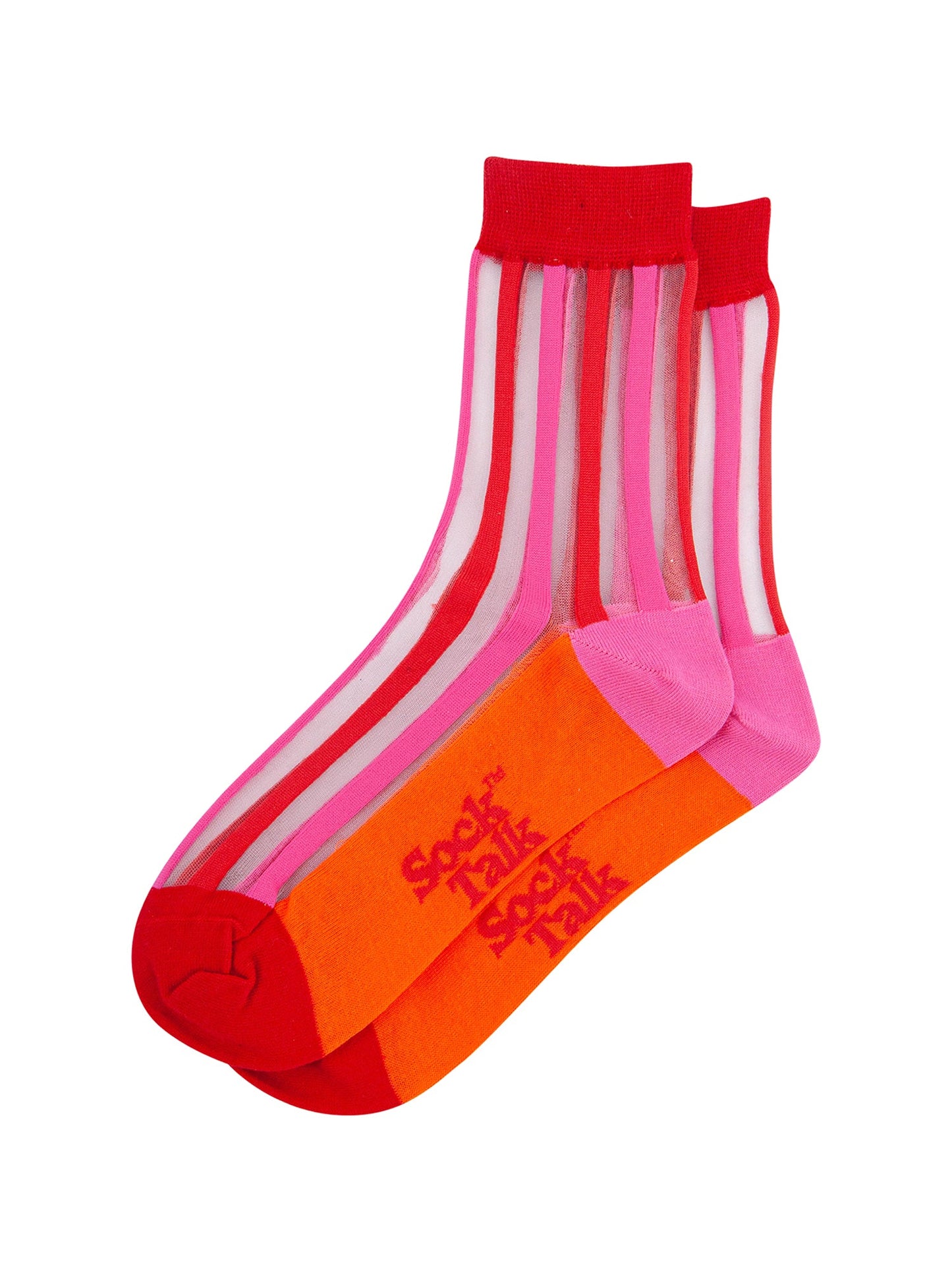 Stripe-Sheer-and-Combed-Cotton-in-Red/Orange-Laid-Flat