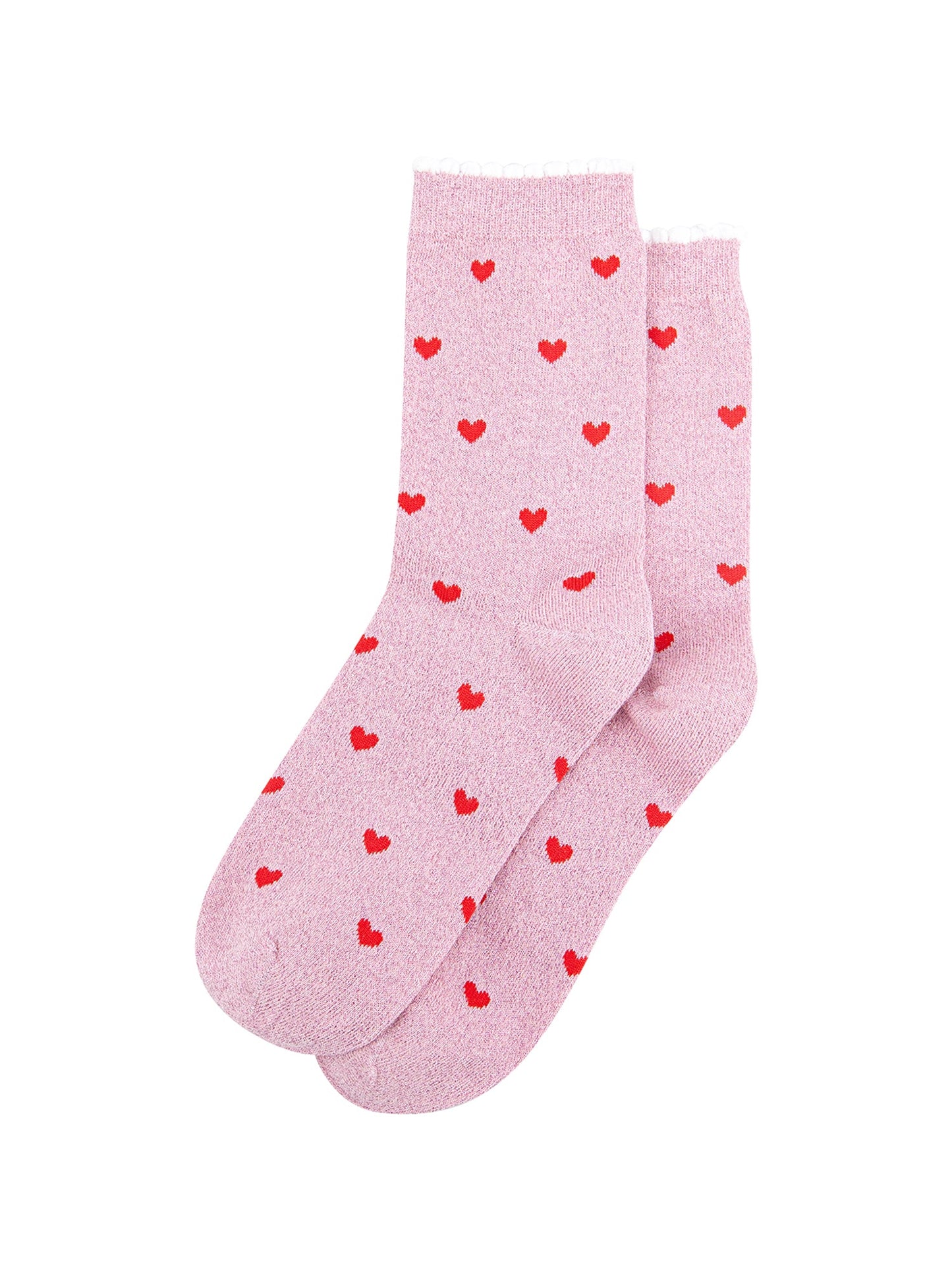 Love-Hearts-Combed-Cotton-Glitter-Socks-in-Light-Pink-flat-lay