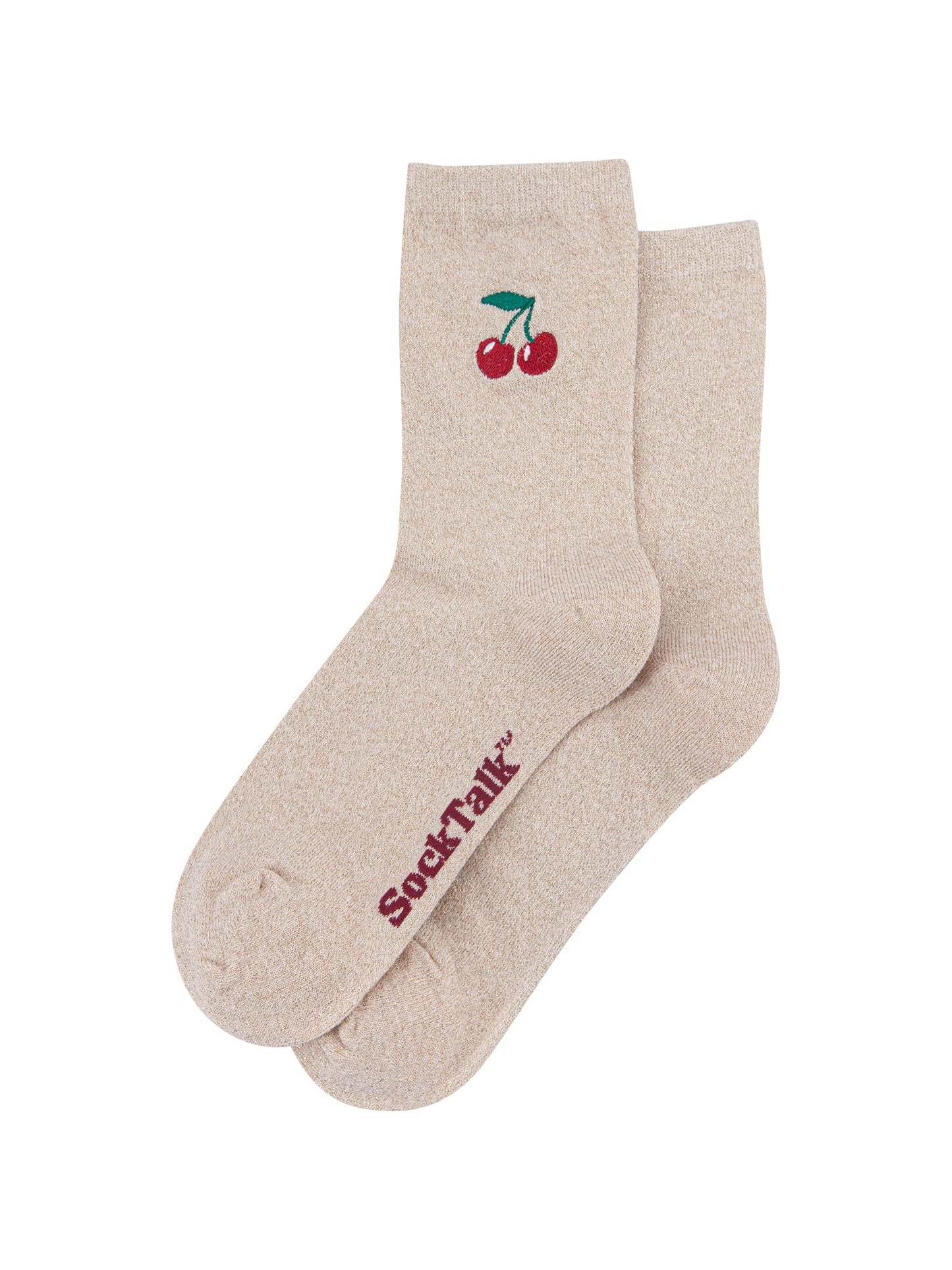 Cherry-Combed-Cotton-Glitter-Embroidered-Socks-in-Cream-Laid-Flat