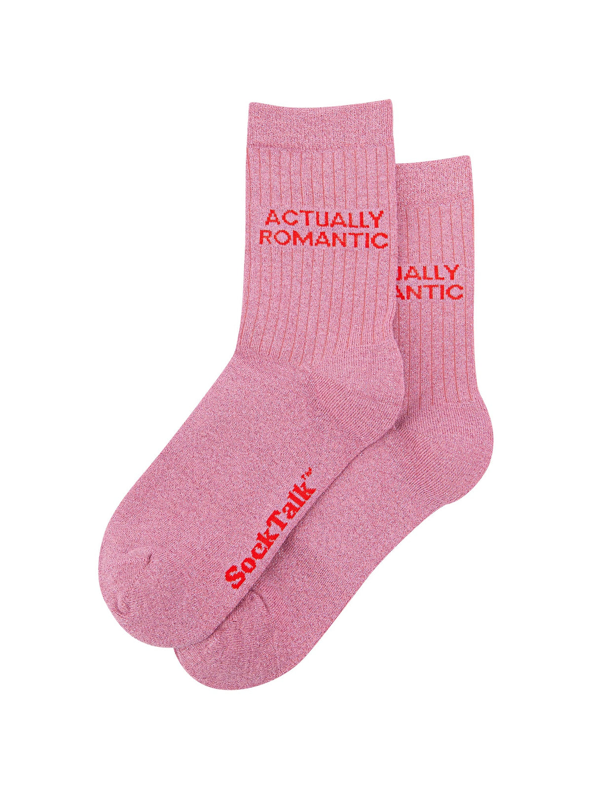 Actually-Romantic-Combed-Cotton-Glitter-Socks-in-Light-Pink-Laid-Flat