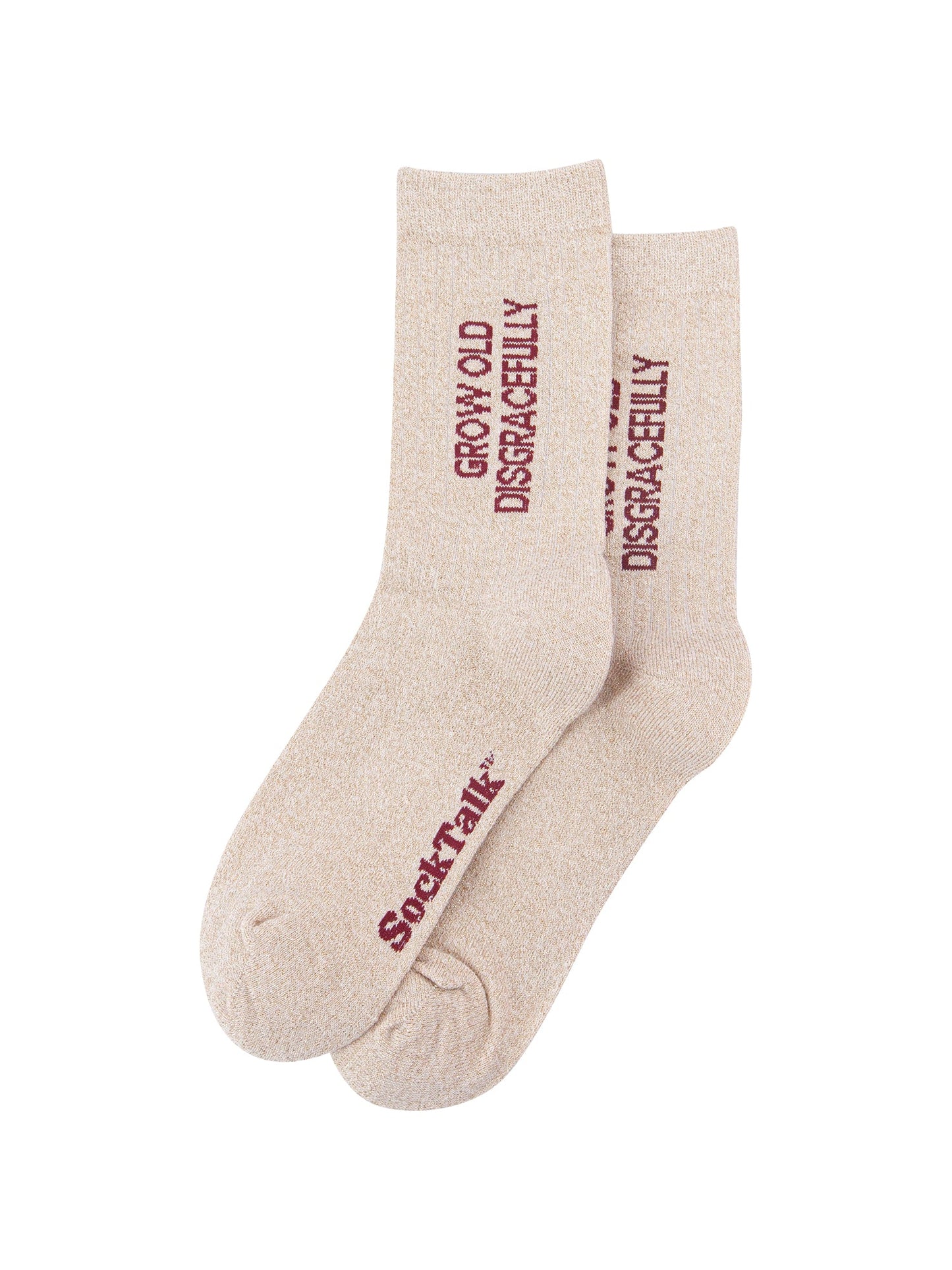 Grow-Old-Disgracefully-Combed-Cotton-Glitter-Socks-in-Cream-Laid-Flat