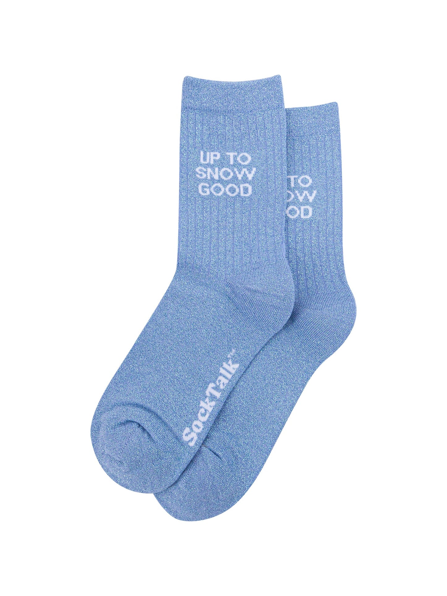 Up-to-Snow-Good-Combed-Cotton-Glitter-Socks-in-Light-Blue-Laid-Flat
