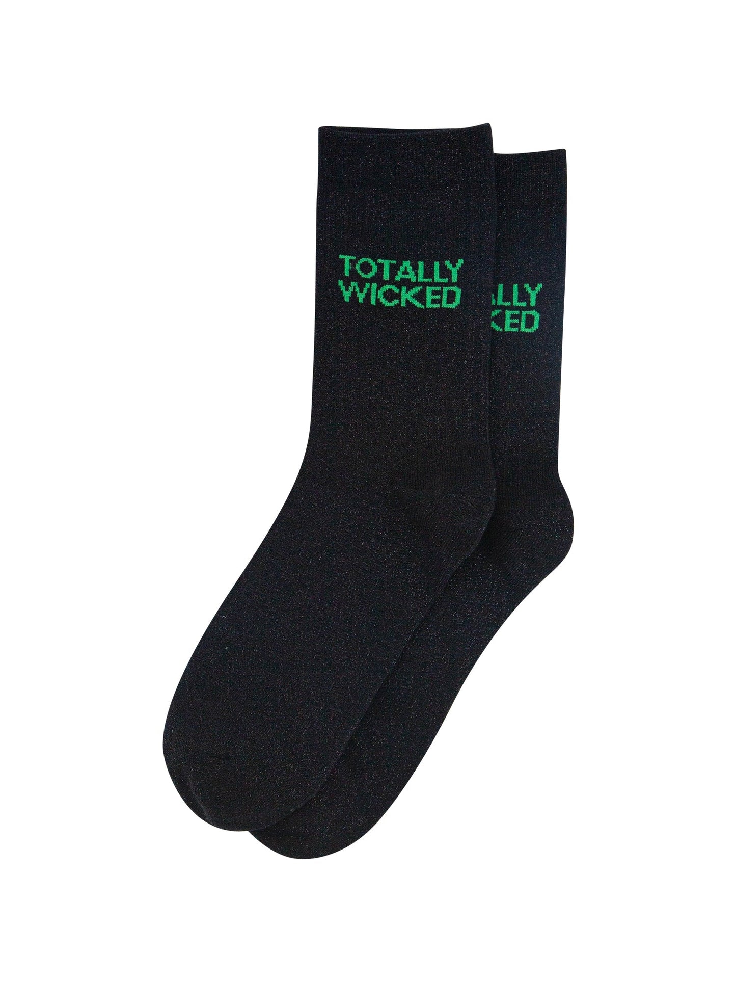 Totally Wicked Combed Cotton Glitter Socks in Black