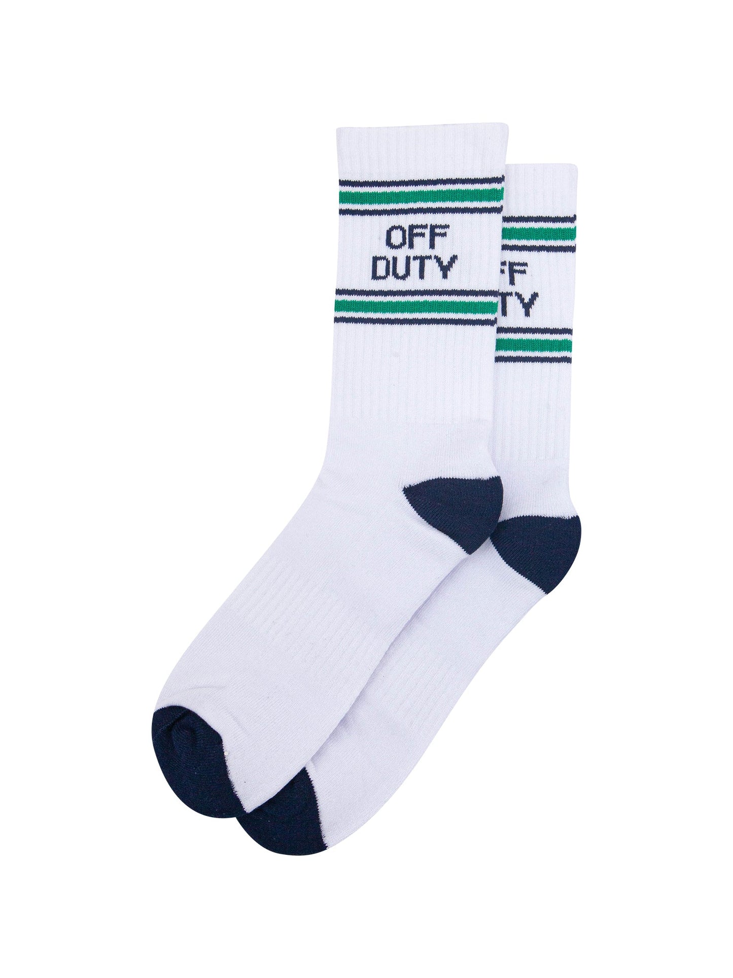 Off-Duty-Organic-Cotton-Sports-Socks-in-White/Navy-Blue-Laid-Flat