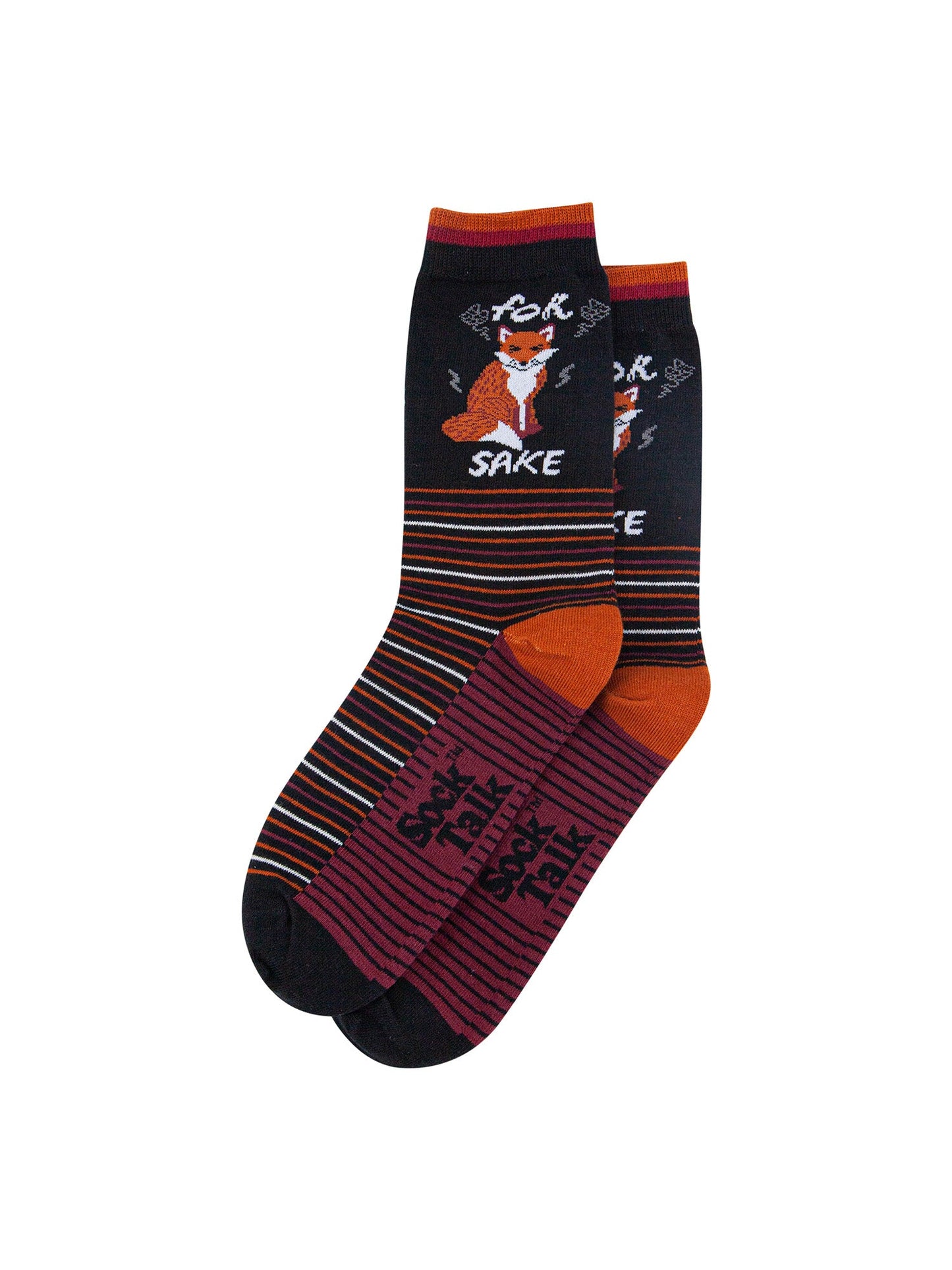 For-Fox-Sake-Combed-Cotton-Novelty-Socks-in-Black-Lying-Flat