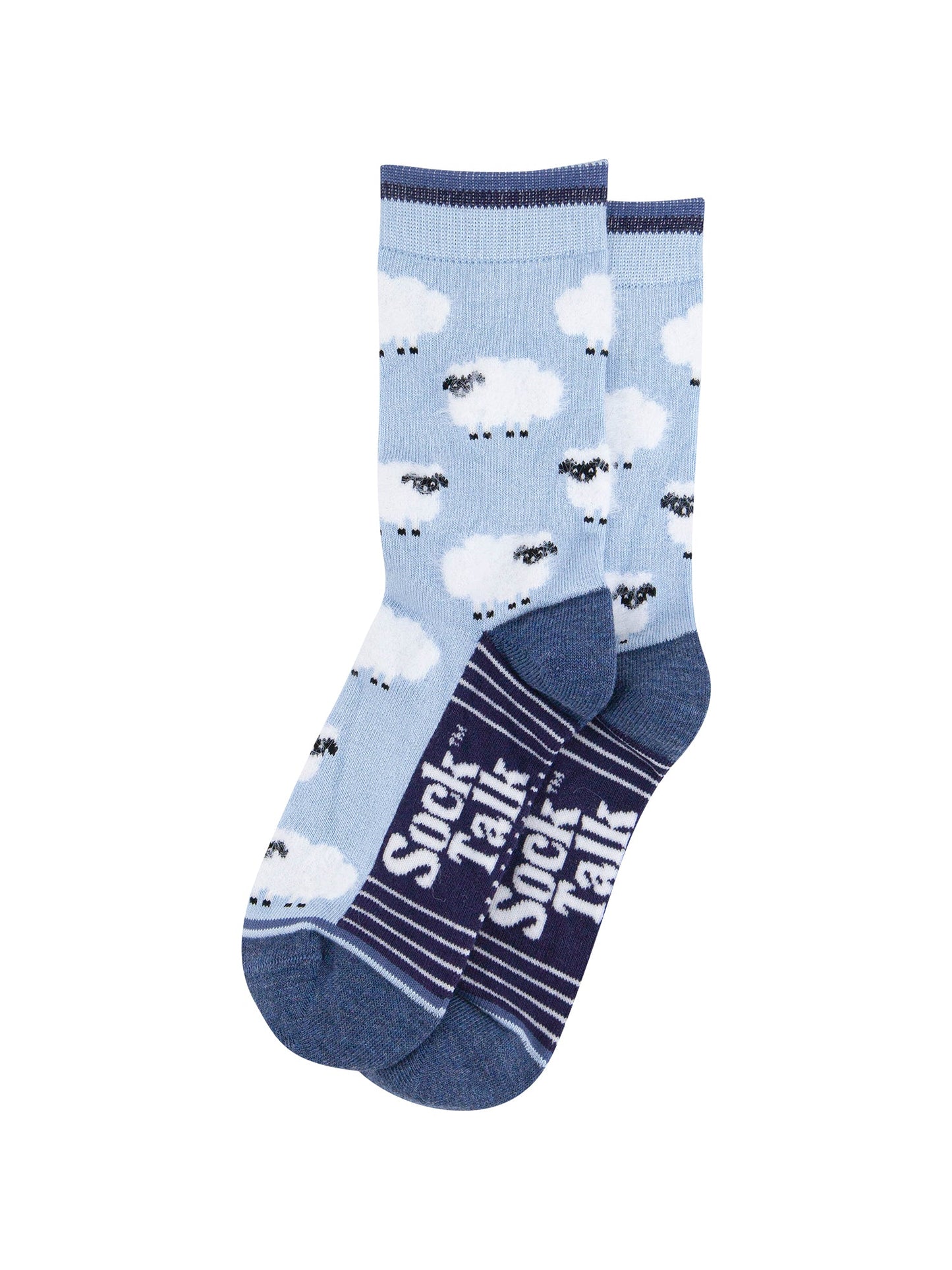 Sheep-Fluffy-Bamboo-Socks-in-Blue-Lying-Flat