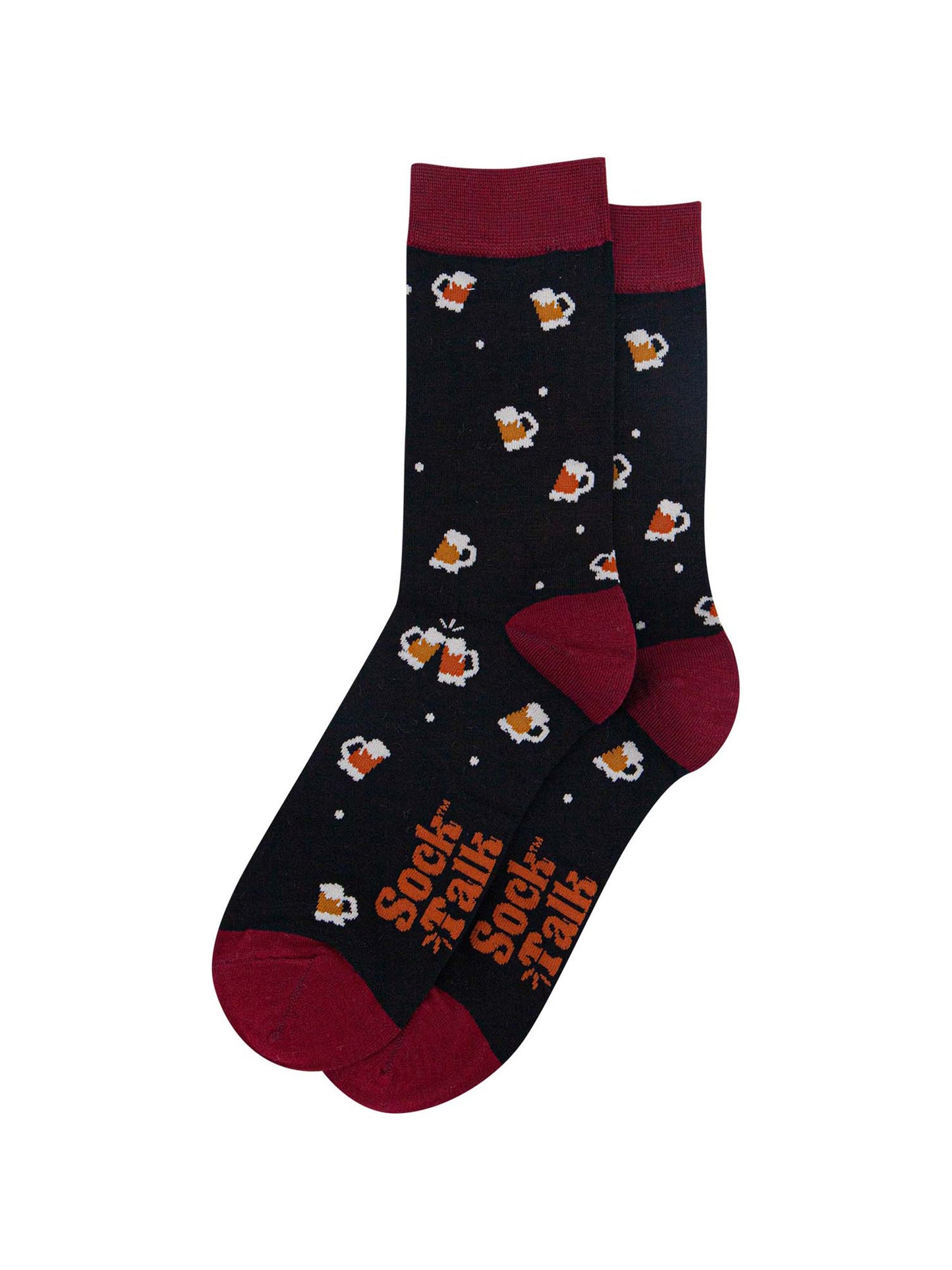 black dress socks with beer mugs of them