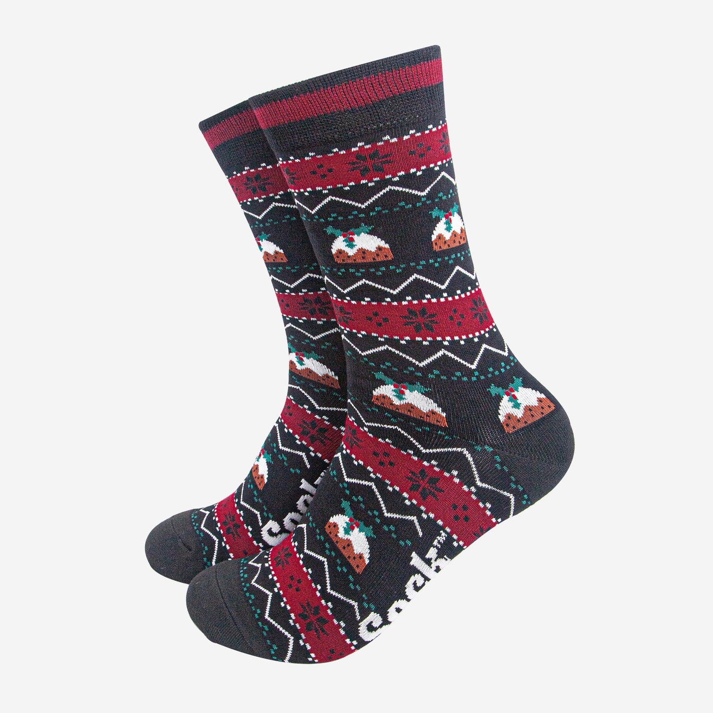 mens-bamboo-socks-black-christmas-pudding-fair-isle-xmas