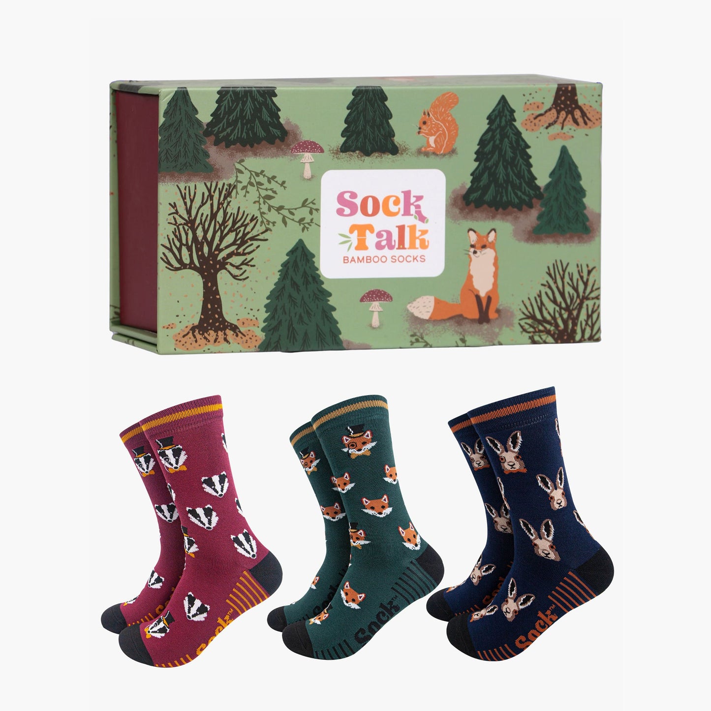 mens-socks-gift-box-navy-woodland-animal-dapper-monocles