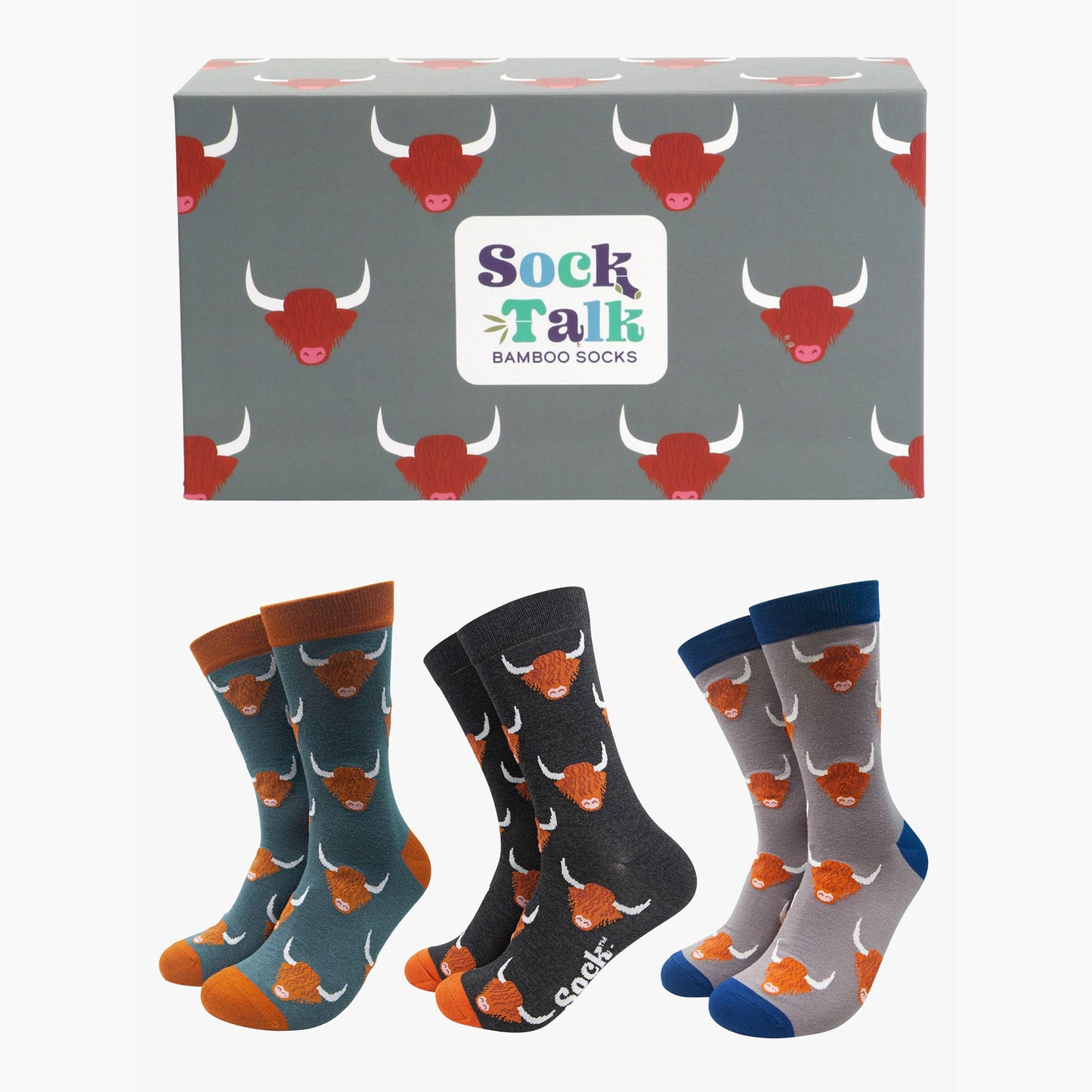 mens-socks-gift-box-blue-highland-cow