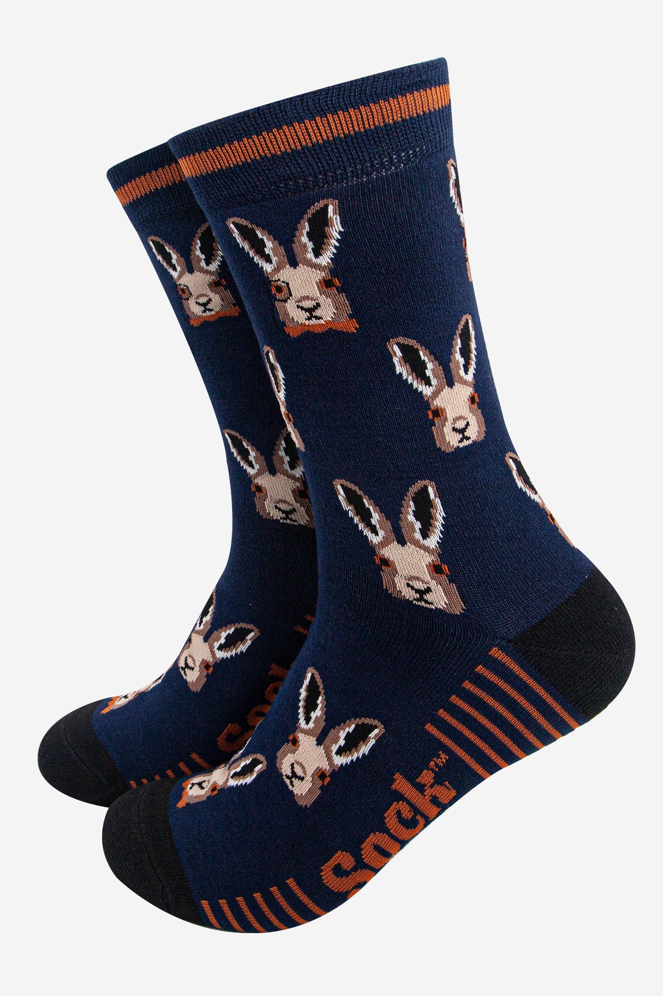 mens-socks-gift-box-navy-woodland-animal-hare-jack-rabbits