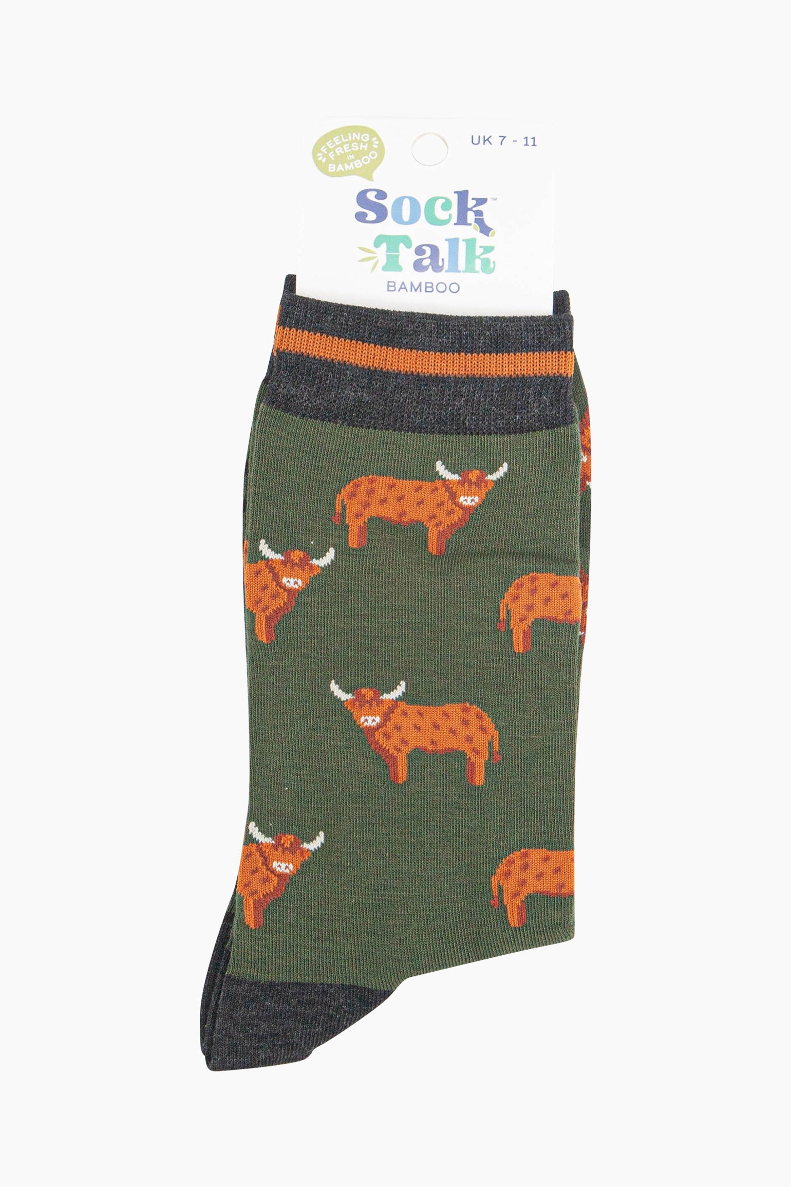 mens-bamboo-socks-khaki-highland-cow-in-sock-talk-packaging-uk-size-7-11