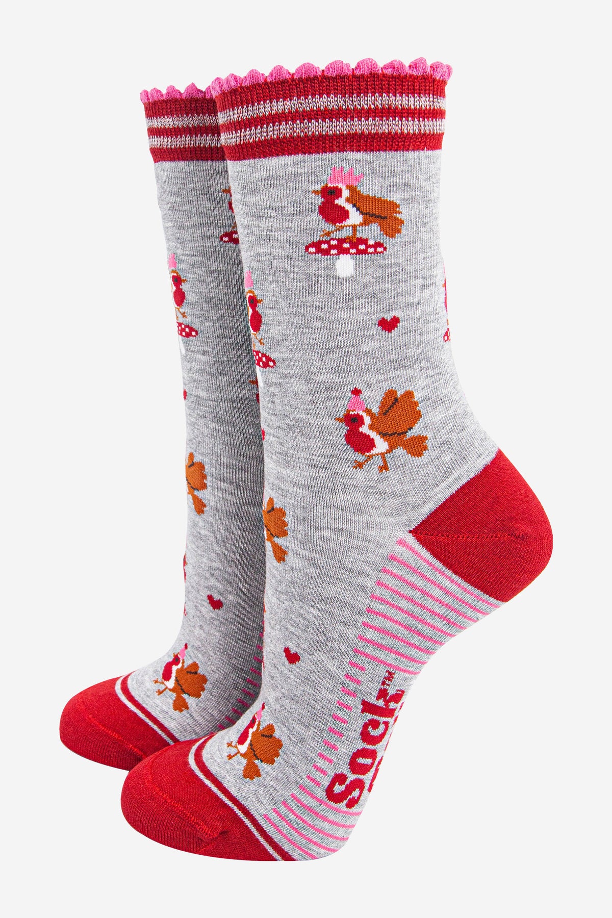 4 Pair Party Animals Bamboo Crew Socks Festive Gift Set in Multi