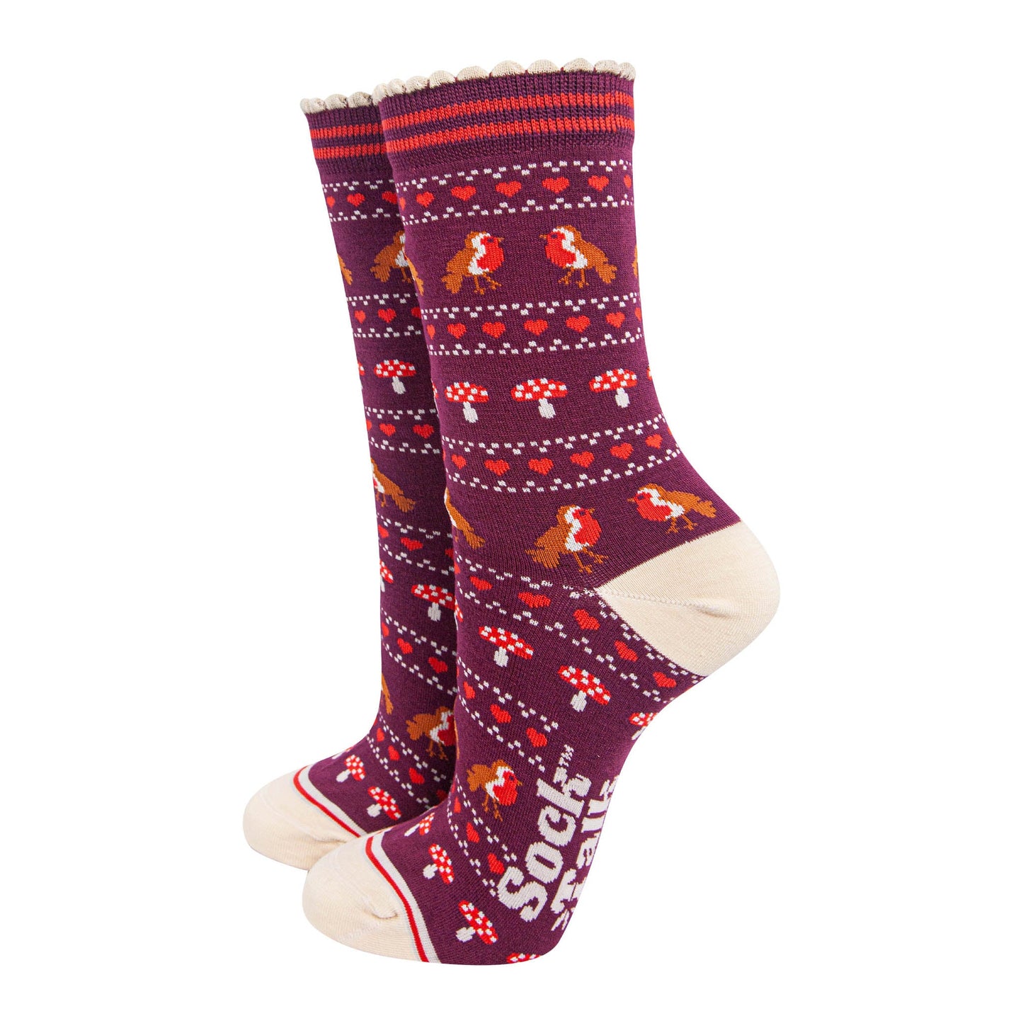 womens-bamboo-socks-berry-cream-robin-fair-isle-christmas