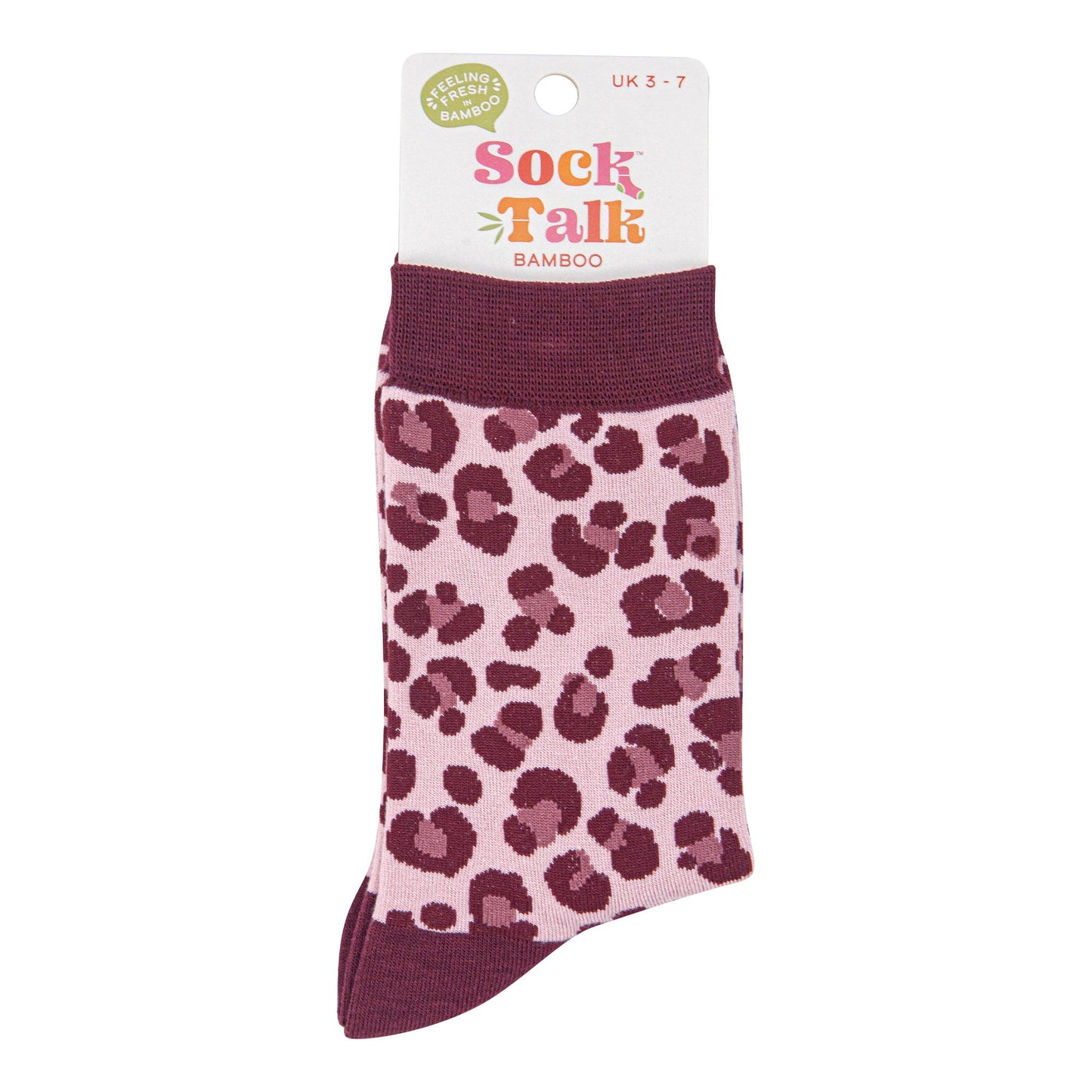 womens-bamboo-socks-light-pink-berry-leopard-in-sock-talk-packaging