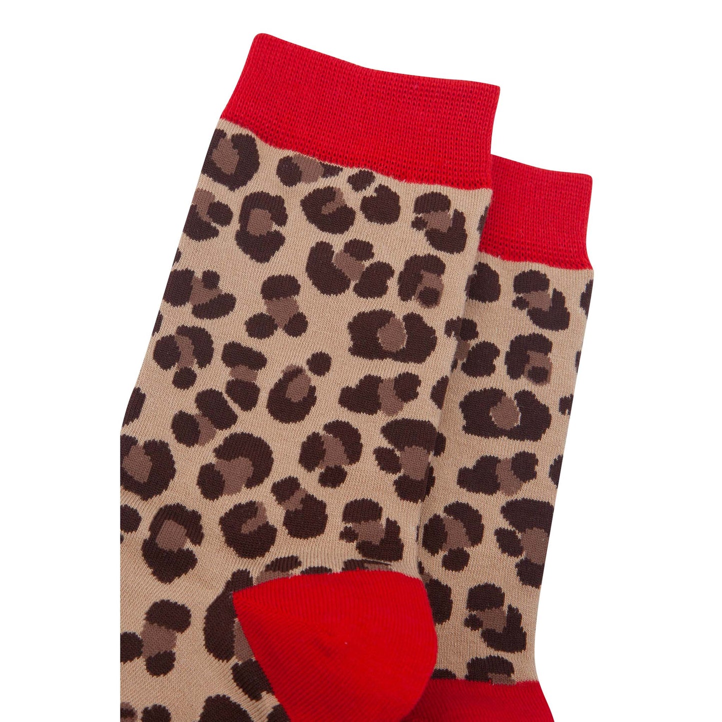 womens-bamboo-socks-beige-red-leopard-close-up