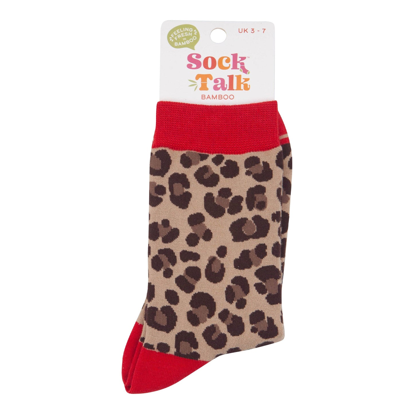 womens-bamboo-socks-beige-red-leopard-in-sock-talk-packaging