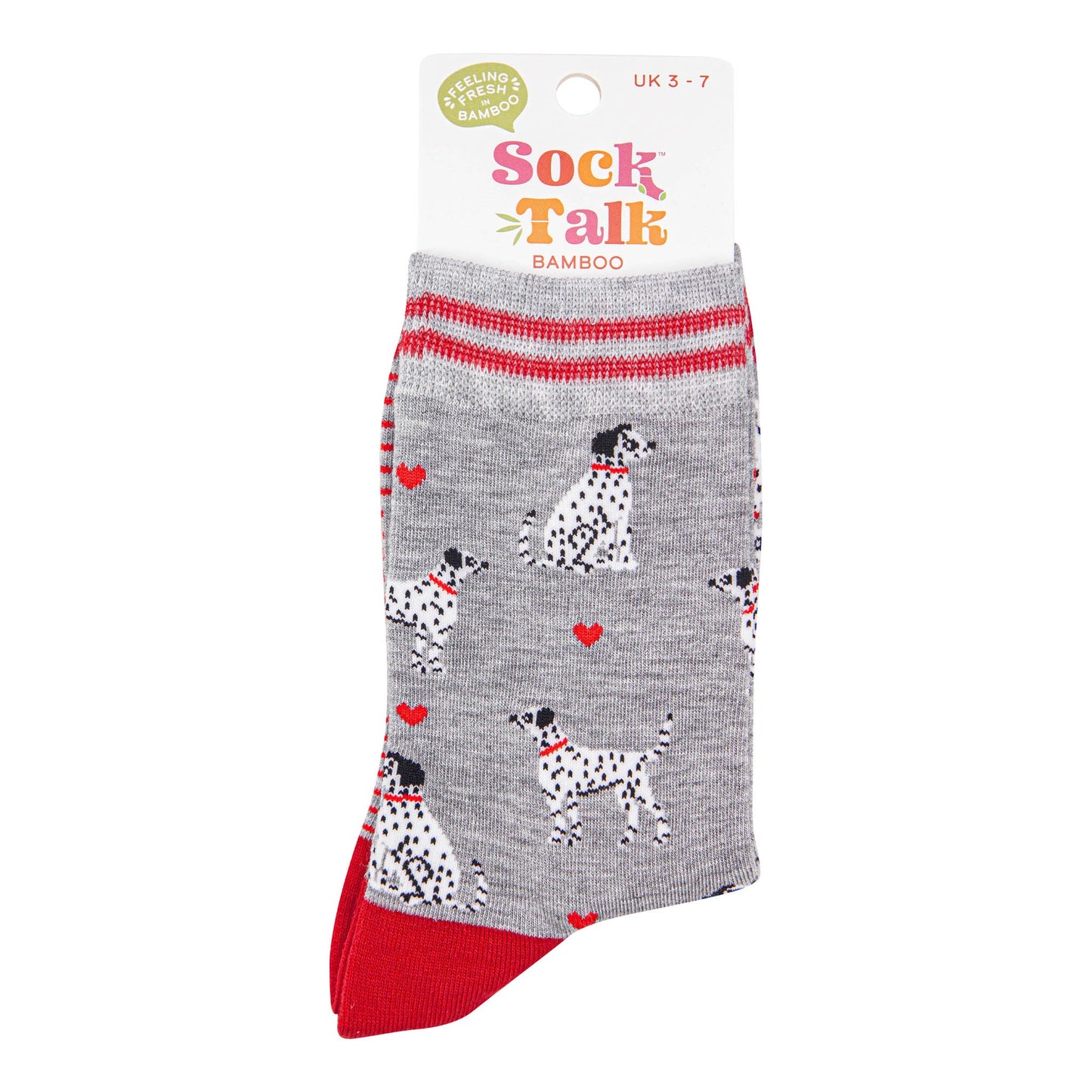 womens-bamboo-socks-light-grey-red-dalmatians-in-sock-talk-packaging