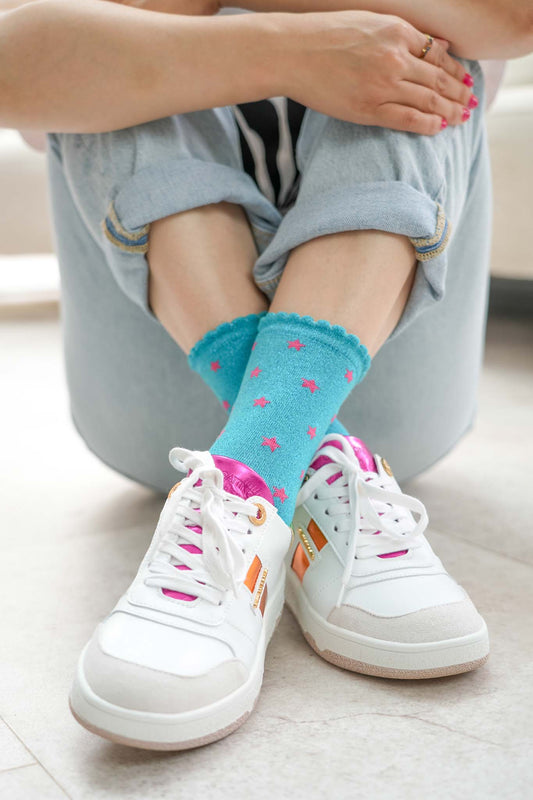 cotton-blend-glitter-socks-with-star-detail-in-aqua-styled-with-multi-colour-trainers