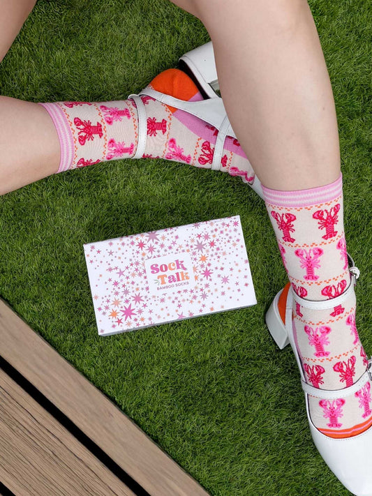 lobster-fair-isle-print-bamboo-socks-in-cream-pink-orange