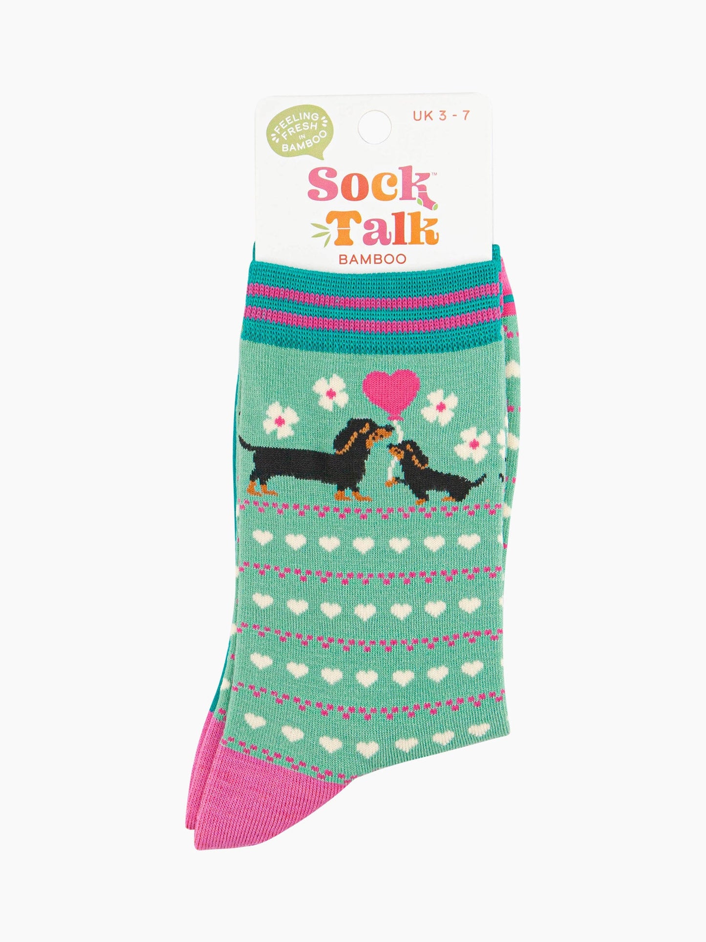 womens-bamboo-socks-mint-sausage-dog-puppy-in-sock-talk-packaging-uk-size-3-7