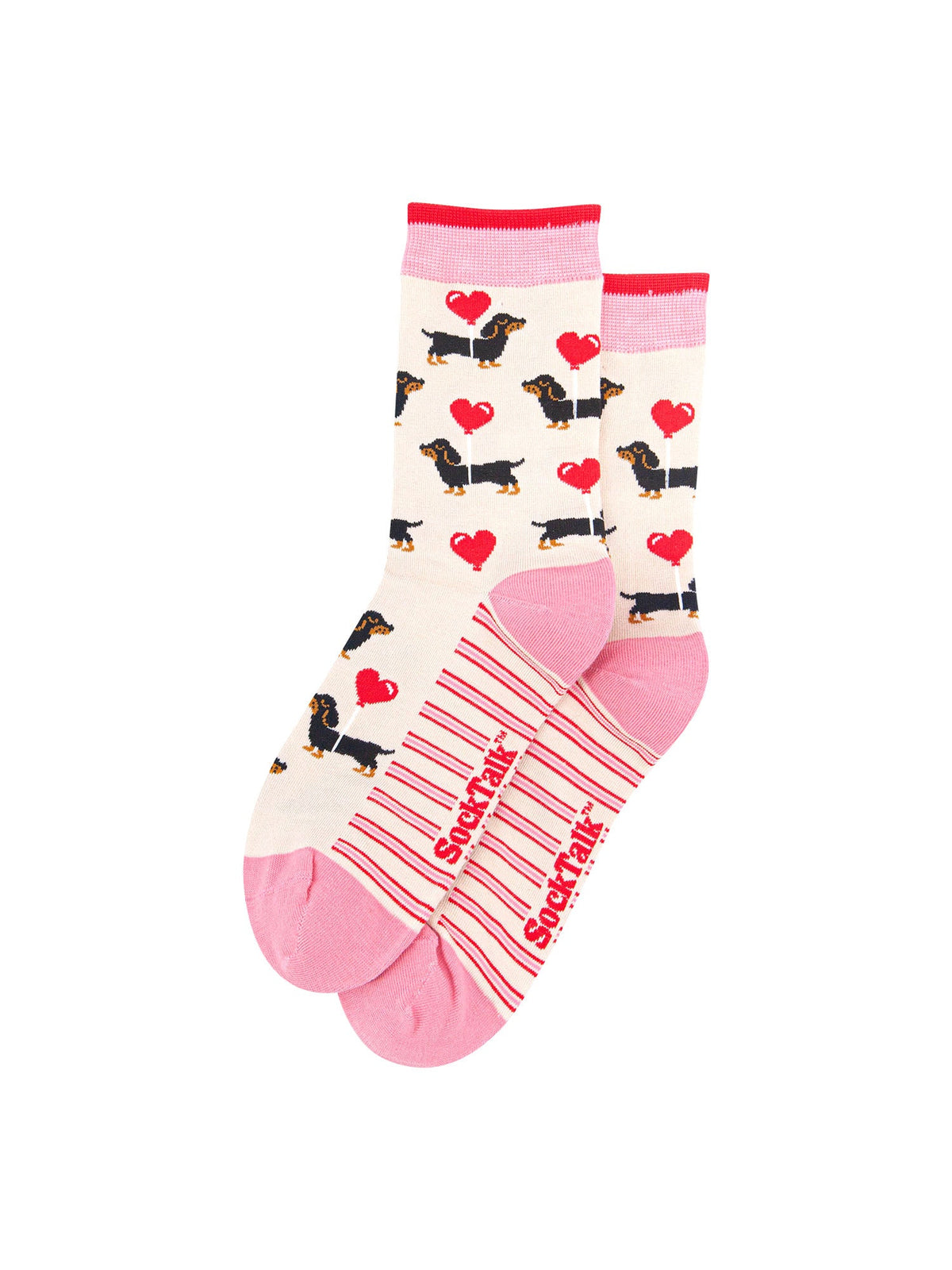 Sausage-Dog-Heart-Balloons-Bamboo-Crew-Socks-Christmas-Cracker-Gift-Box-in-Cream