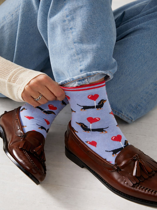 Sausage-Dogs-Heart-Balloon-Bamboo-Socks-in-Blue