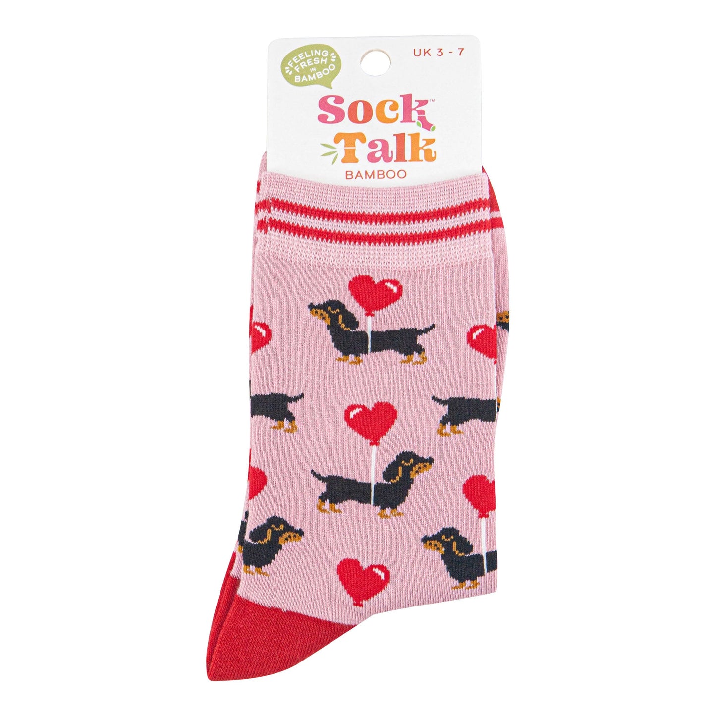 womens-bamboo-socks-light-pink-red-sausage-dogs-in-sock-talk-packaging