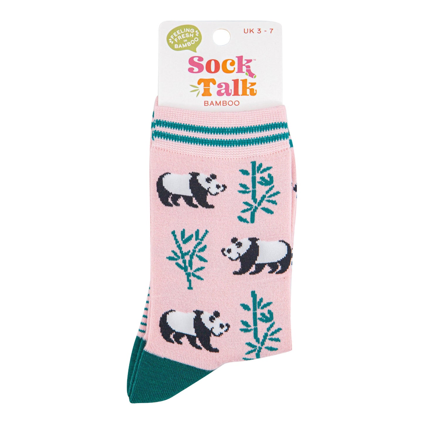 womens-bamboo-socks-light-pink-green-panda-in-sock-talk-packaging