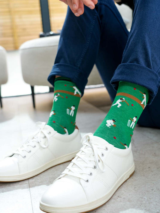 mens-bamboo-socks-green-cricket-players-styled-with-white-trainers