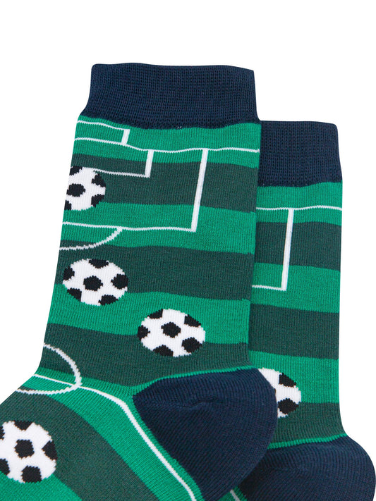 Football-Pitch-Men's-Bamboo-Socks-in-Green-Close-Up