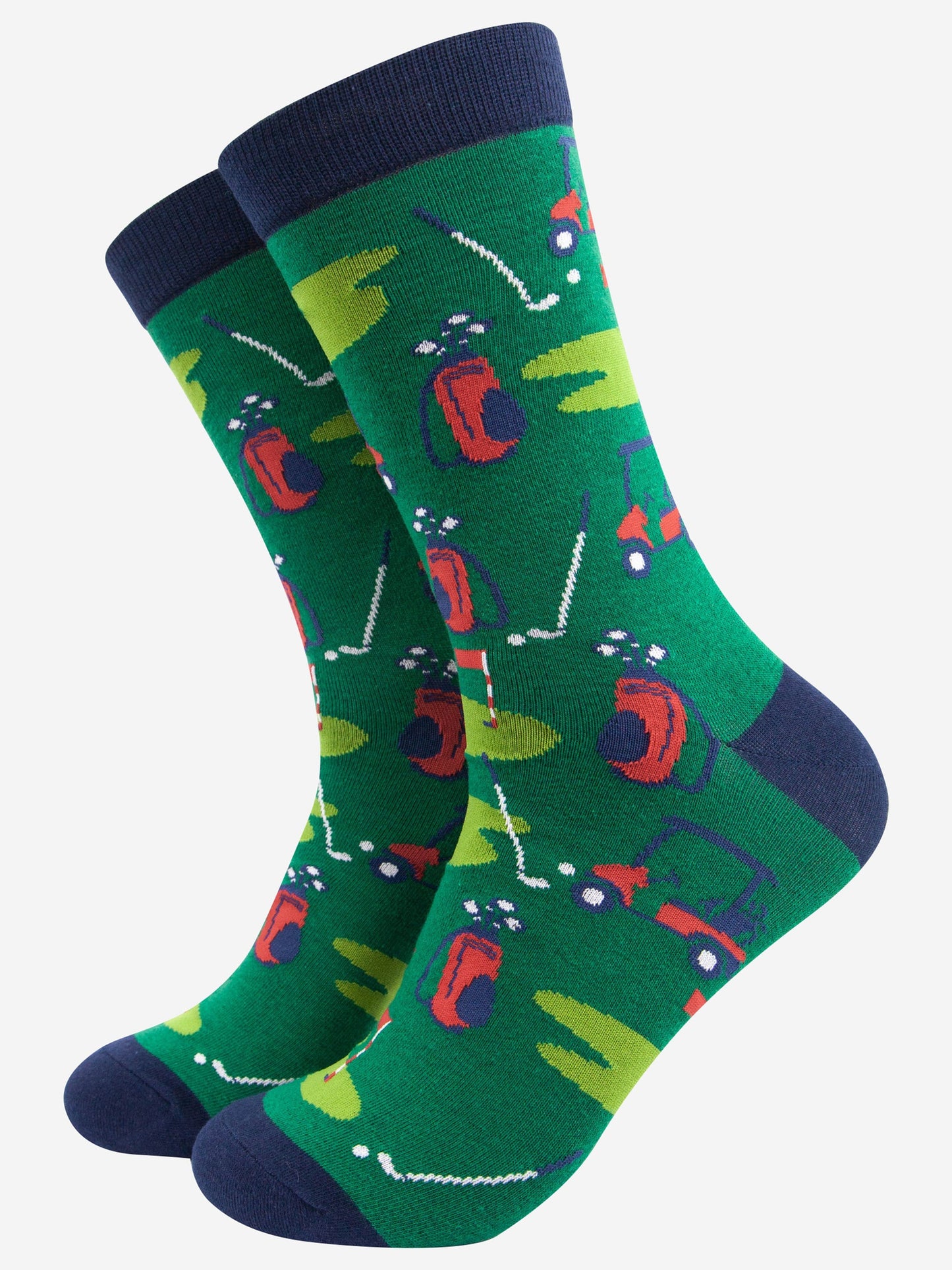 Men's Bamboo Socks Gift Box - Green, Golfing