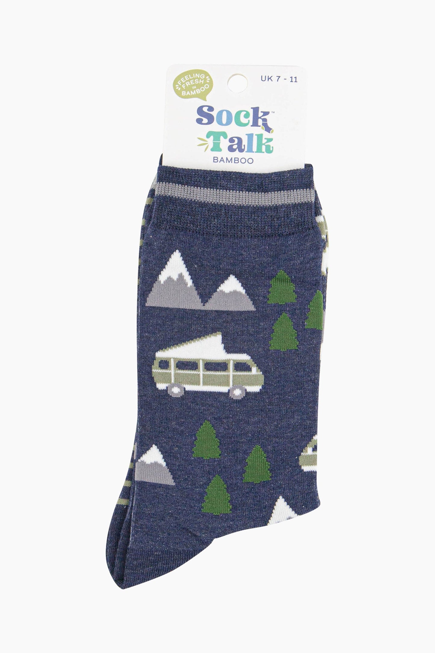 mens-bamboo-socks-navy-campervan-mountains-in-sock-talk-packaging-uk-size-7-11
