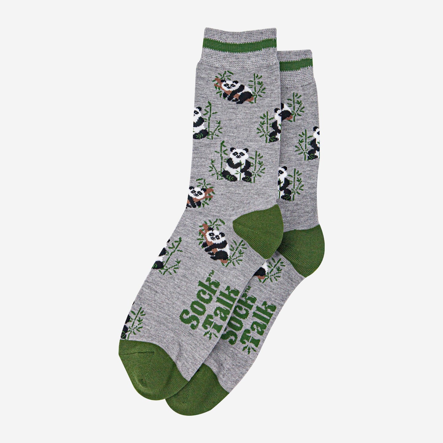 mens-bamboo-socks-grey-marl-panda-laying-flat