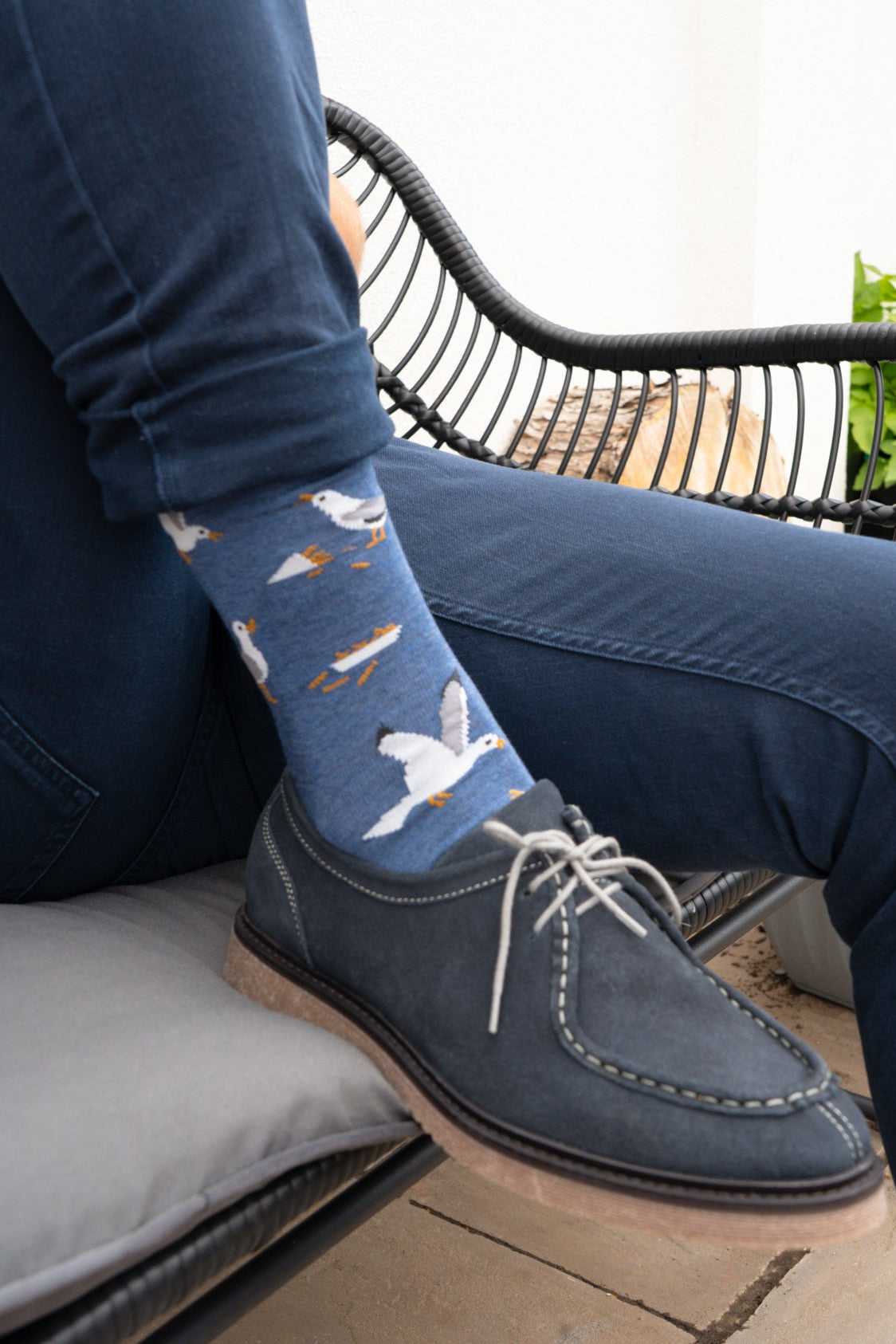 mens-bamboo-socks-denim-blue-thieving-seagulls-styled-with-blue-loafers