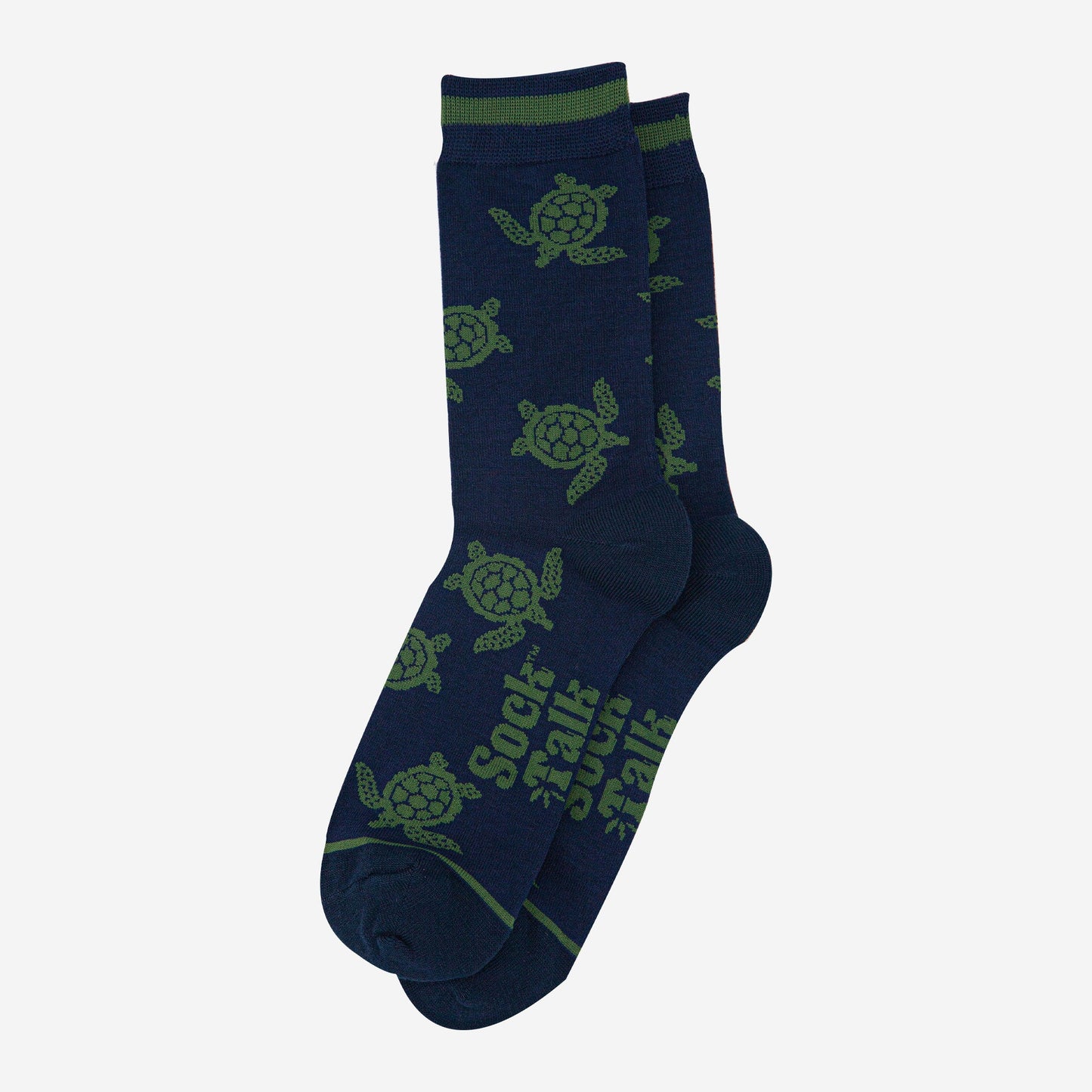 mens-bamboo-socks-navy-blue-turtle-laying-flat