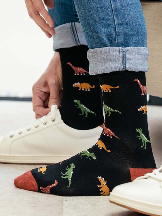 dinosaur-print-bamboo-socks-in-black