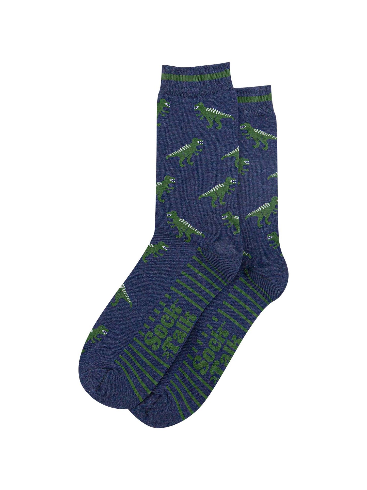 mens-bamboo-socks-navy-t-rex-laying-flat-dinosaur-print