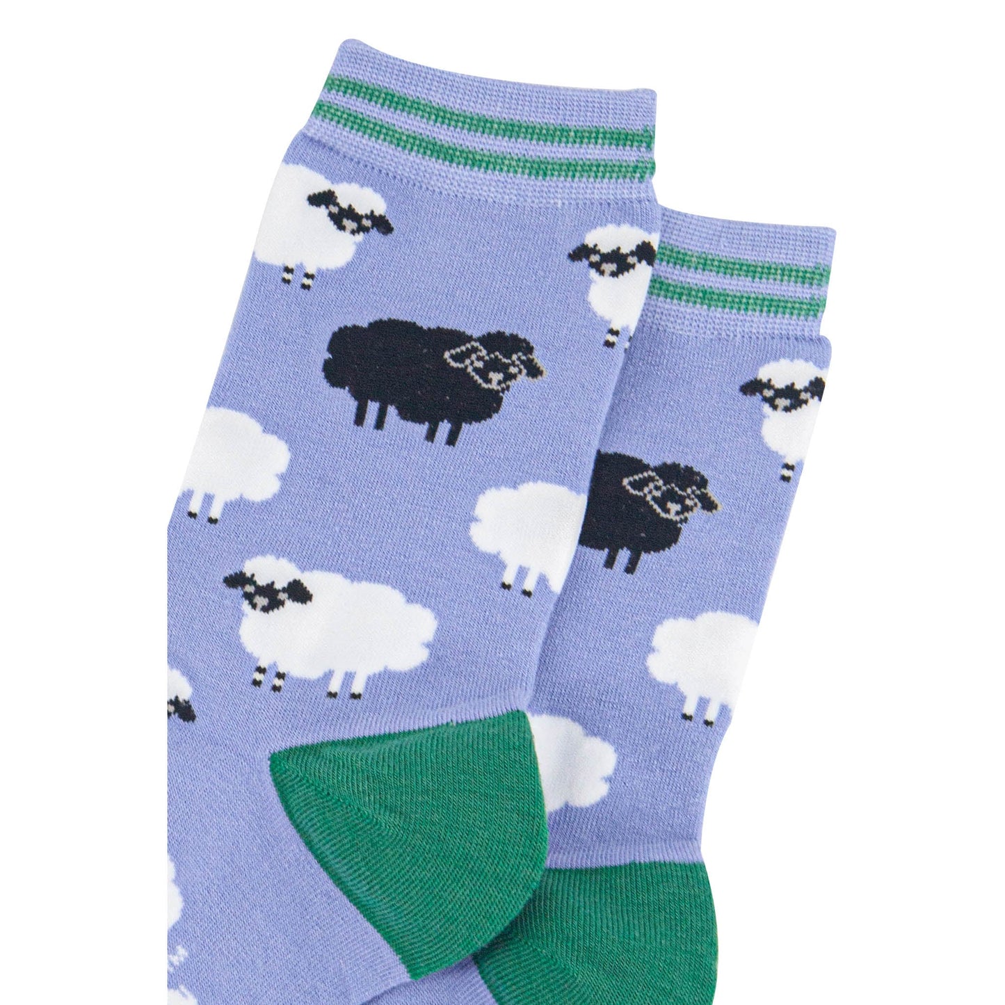 womens-bamboo-socks-light-blue-green-black-sheep-close-up