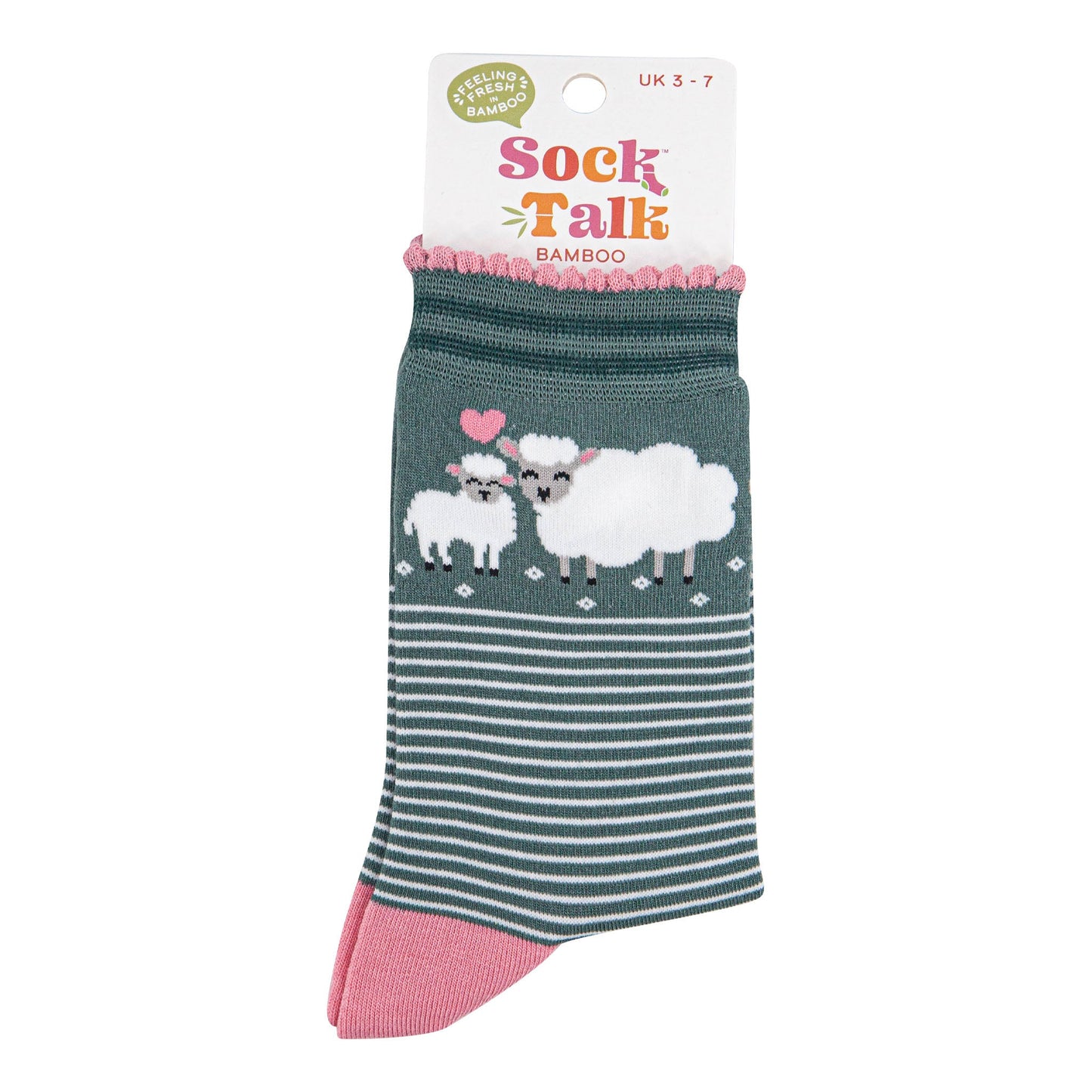 womens-bamboo-socks-green-pink-lambs-in-sock-talk-packaging