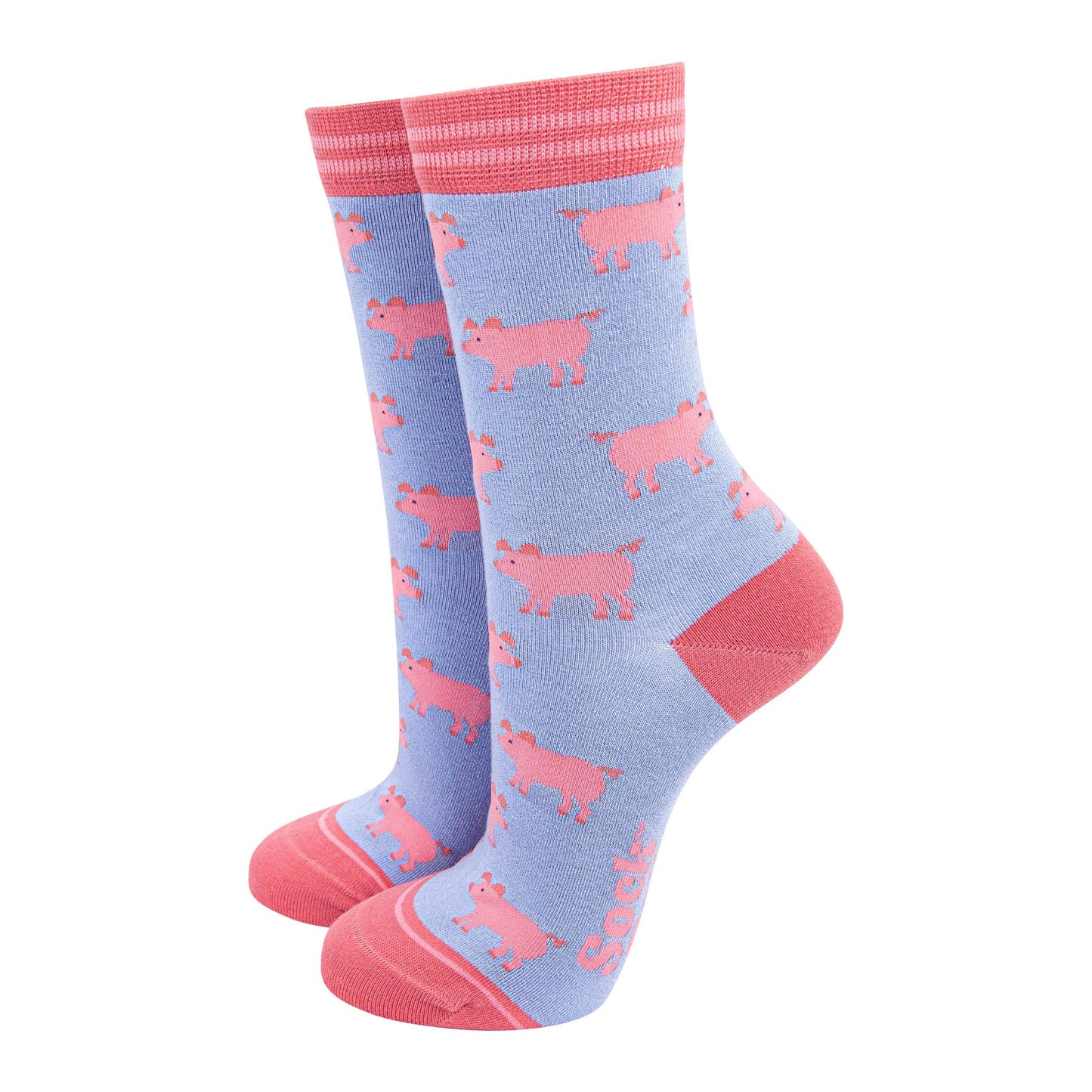 womens-bamboo-socks-light-blue-light-pink-pig-farm-animals
